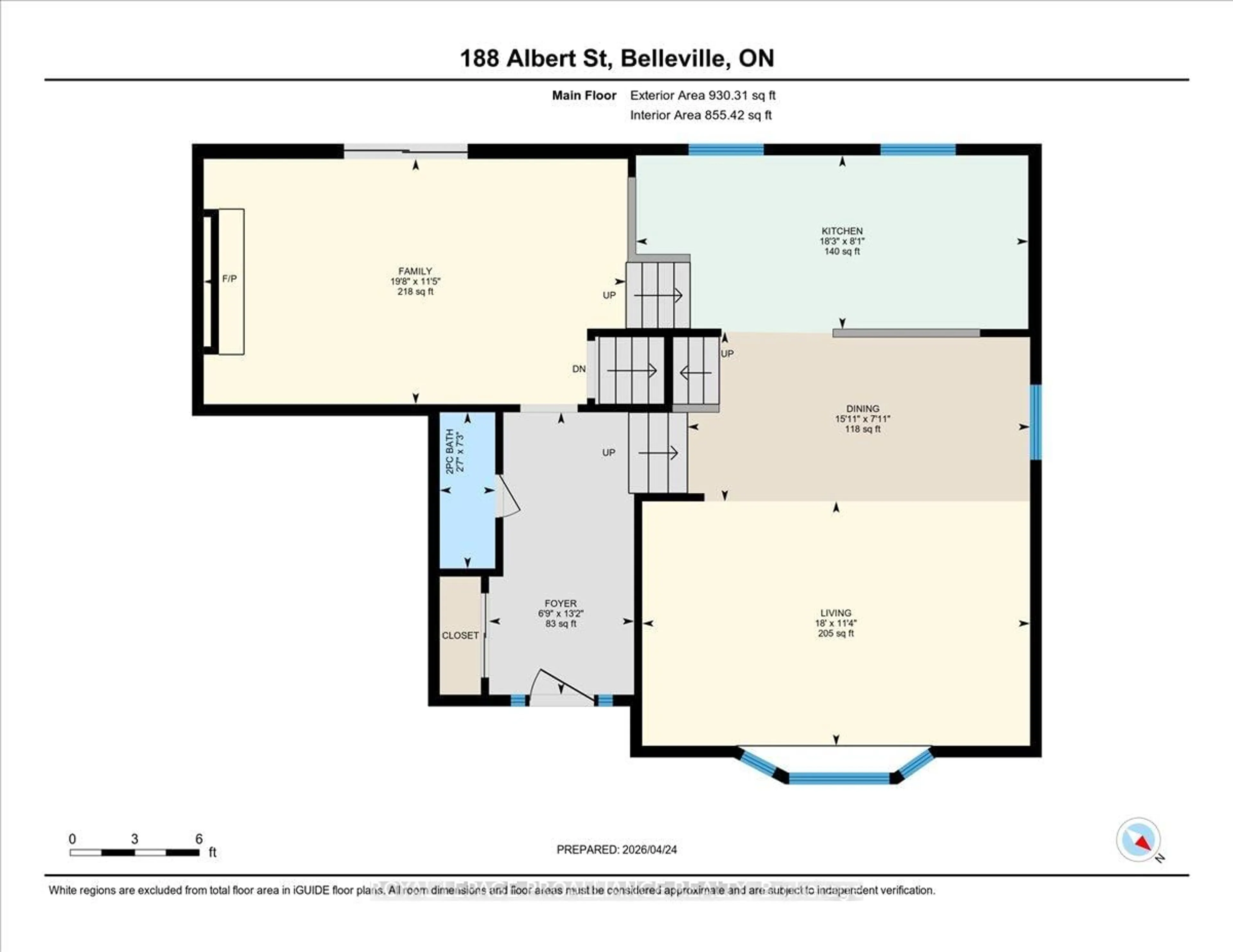 Floor plan for 188 Albert St, Belleville Ontario K8N 3N4