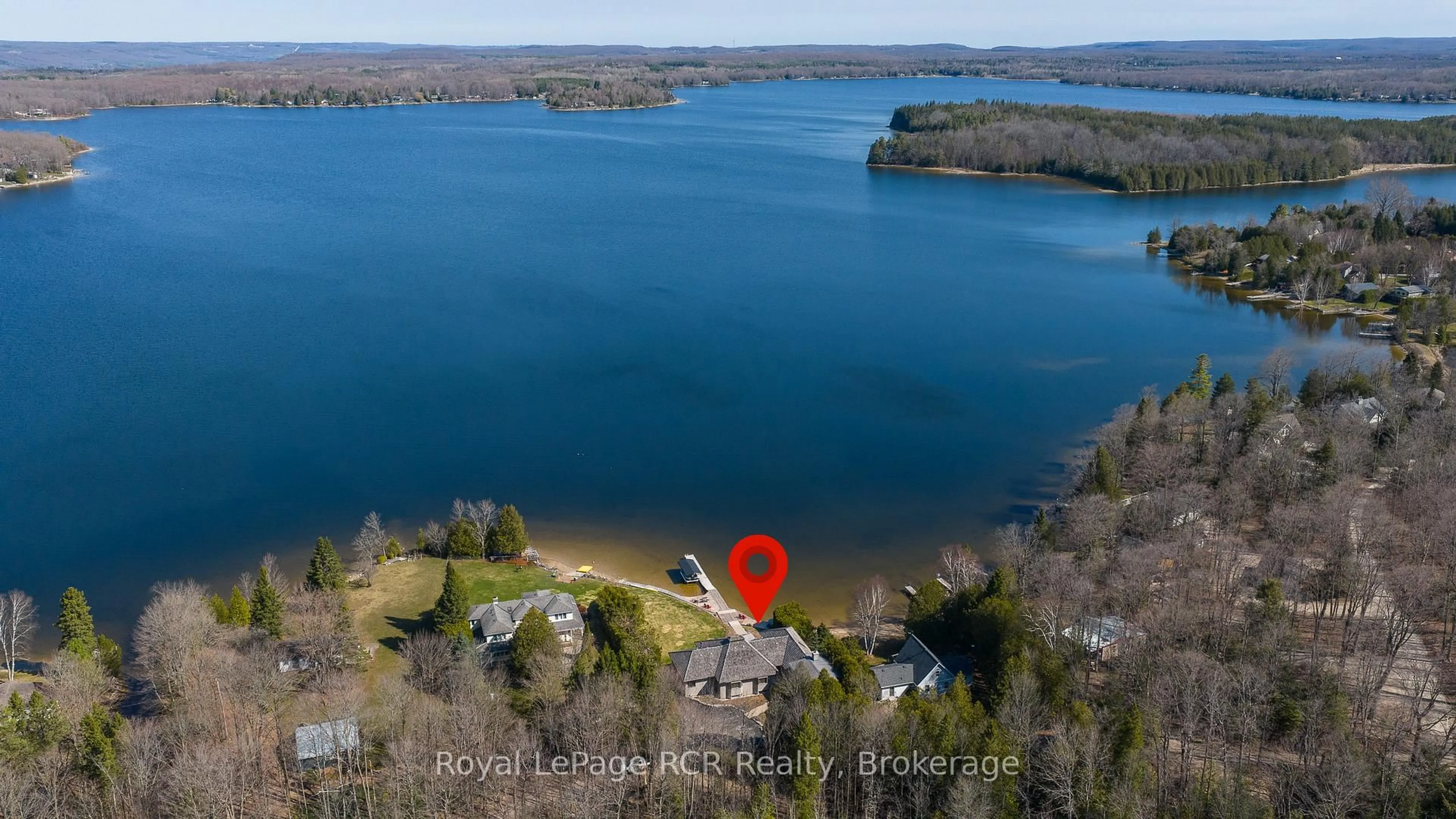 A pic from outside/outdoor area/front of a property/back of a property/a pic from drone, water/lake/river/ocean view for 139 South Shores Rd, Grey Highlands Ontario N0C 1E0