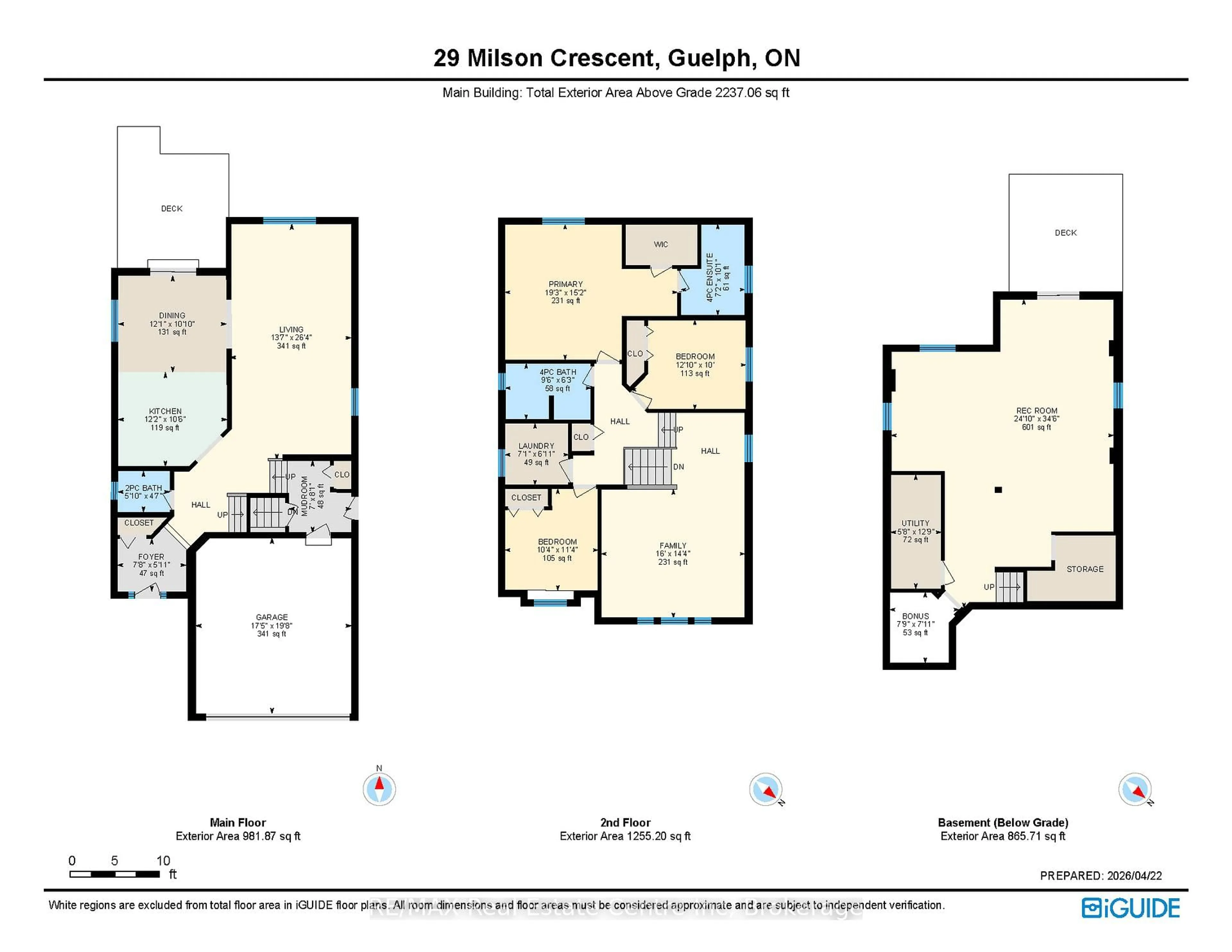 Floor plan for 29 Milson Cres, Guelph Ontario N1C 1G9