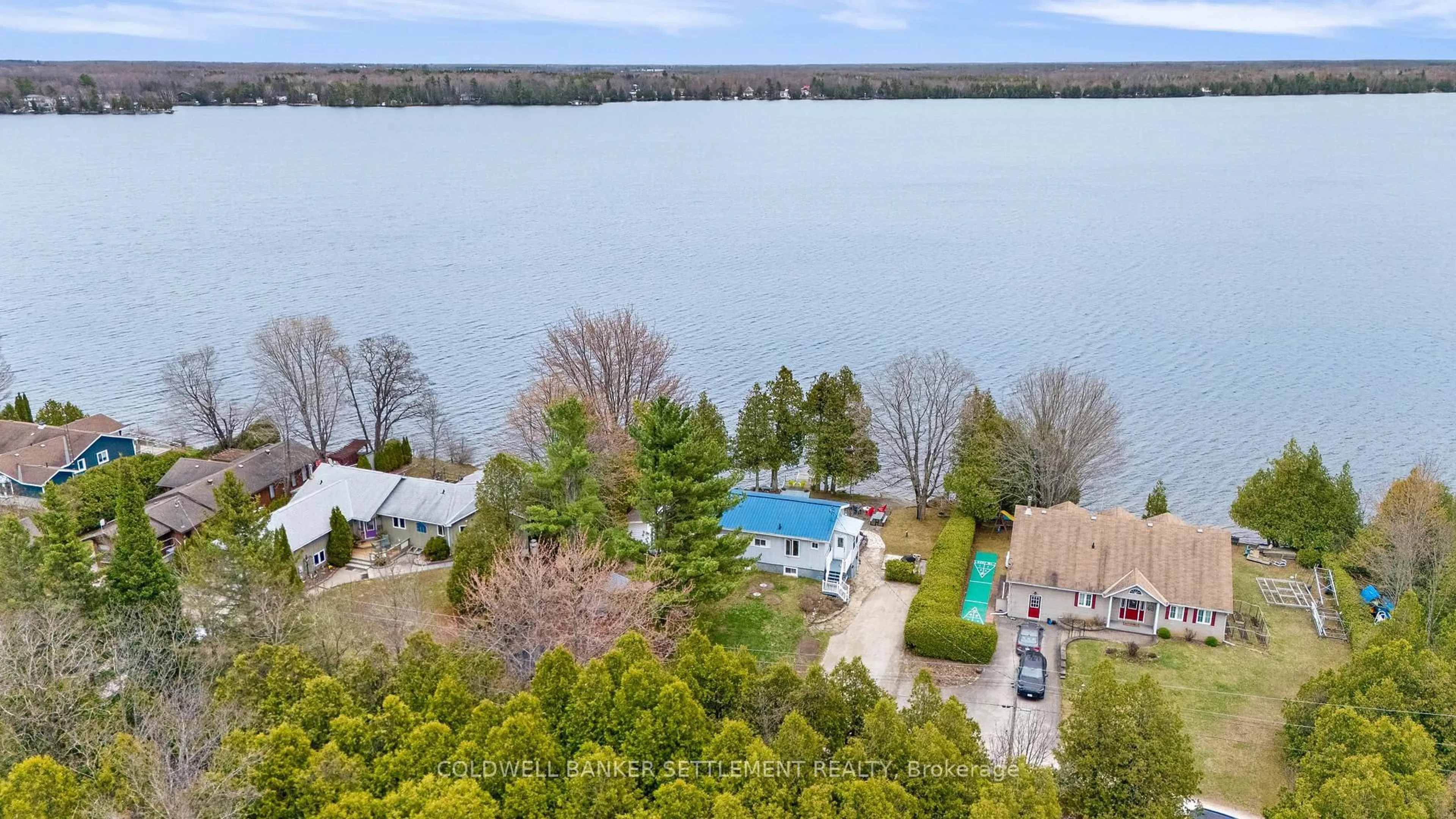 A pic from outside/outdoor area/front of a property/back of a property/a pic from drone, water/lake/river/ocean view for 33 B3 Rd, Rideau Lakes Ontario K0G 1L0