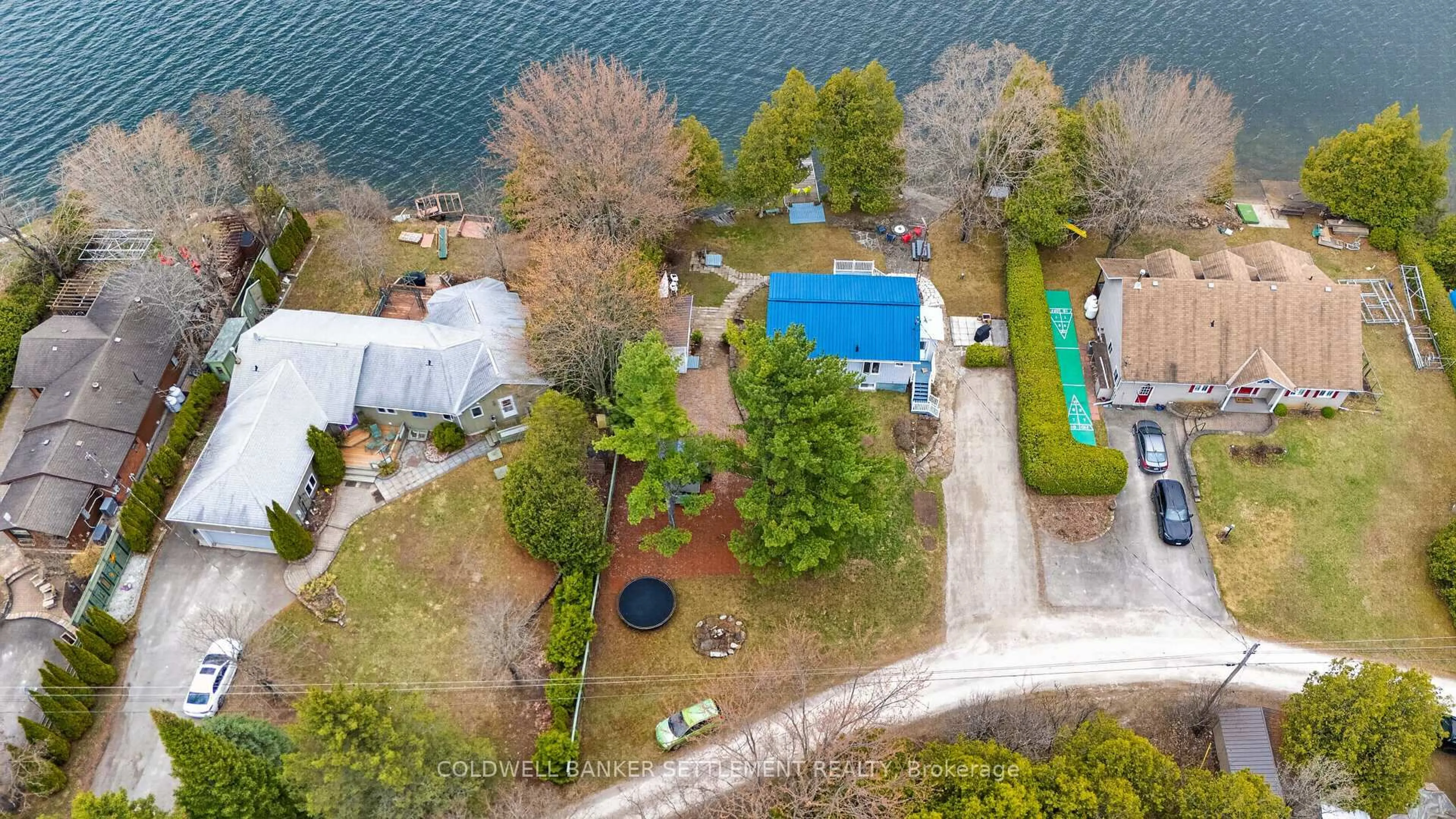 A pic from outside/outdoor area/front of a property/back of a property/a pic from drone, water/lake/river/ocean view for 33 B3 Rd, Rideau Lakes Ontario K0G 1L0