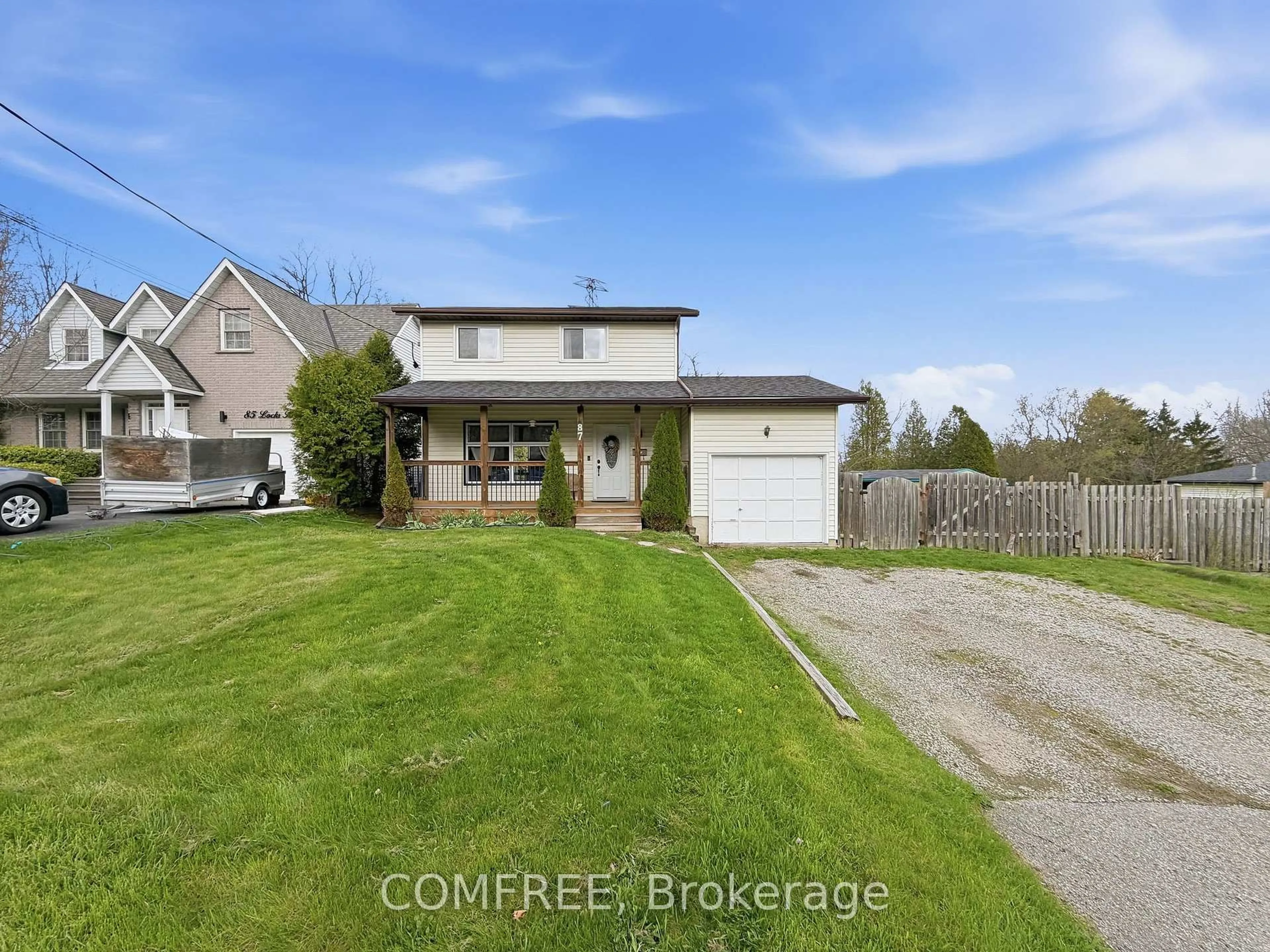 A pic from outside/outdoor area/front of a property/back of a property/a pic from drone, street for 87 Locks Rd, Brantford Ontario N3S 7L9