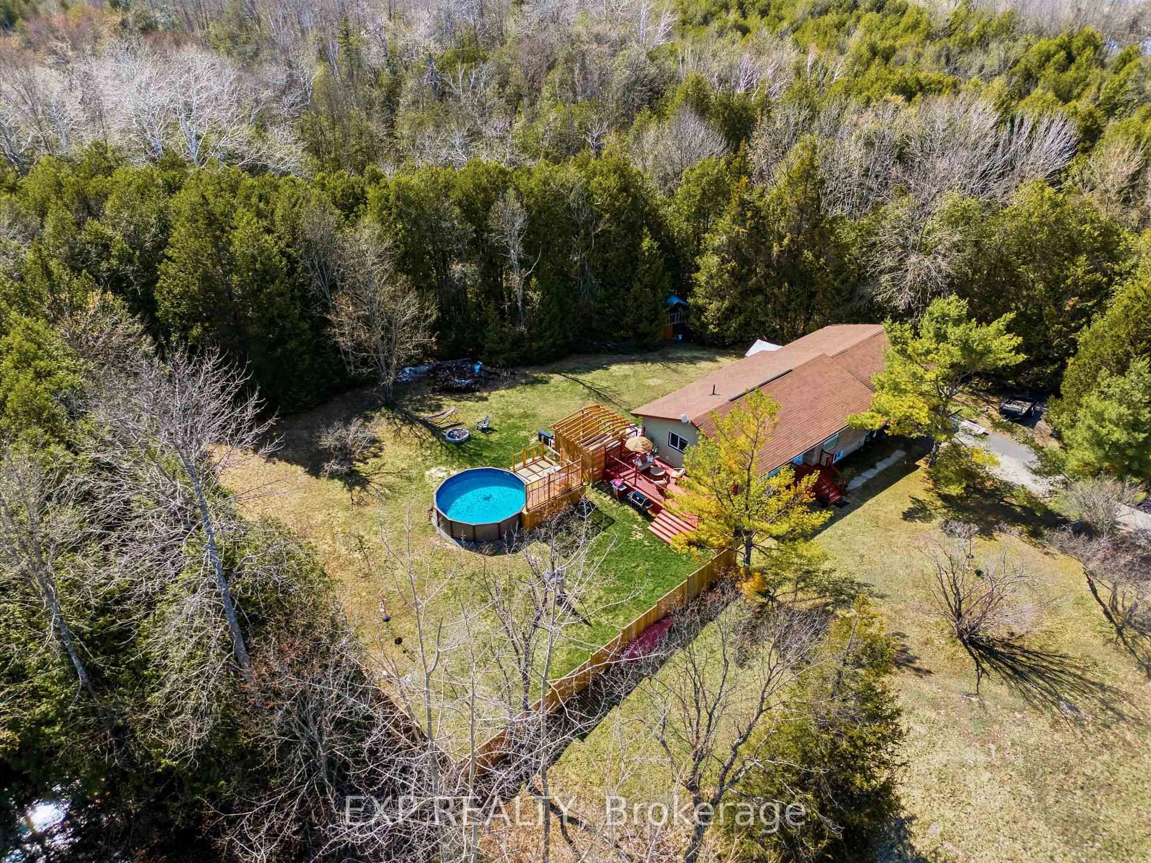 A pic from outside/outdoor area/front of a property/back of a property/a pic from drone, forest/trees view for 6794 County Rd 41 Rd, Stone Mills Ontario K0K 2A0