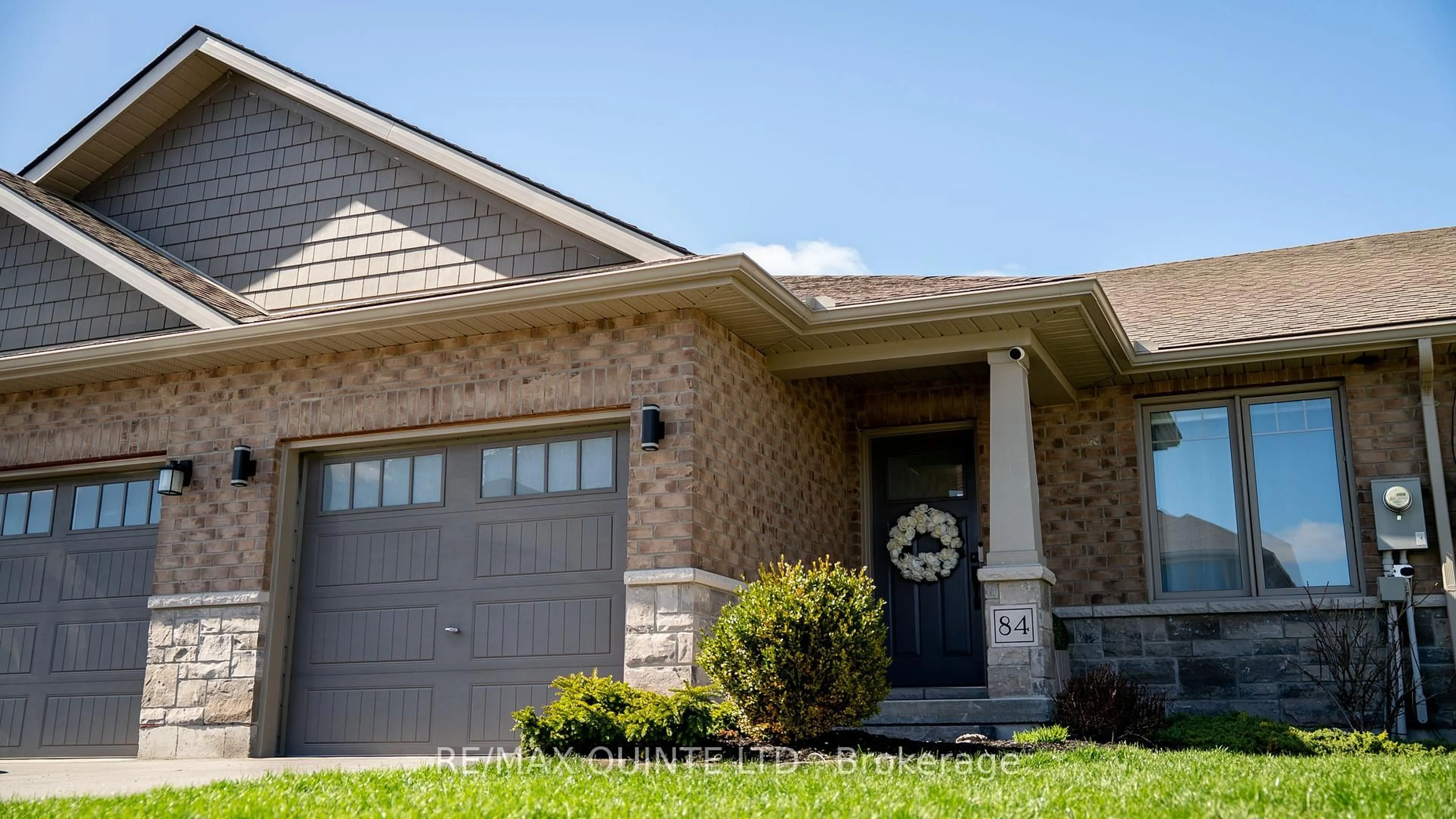 Home with brick exterior material, street for 84 Spruce Gdns, Belleville Ontario K8N 0B7