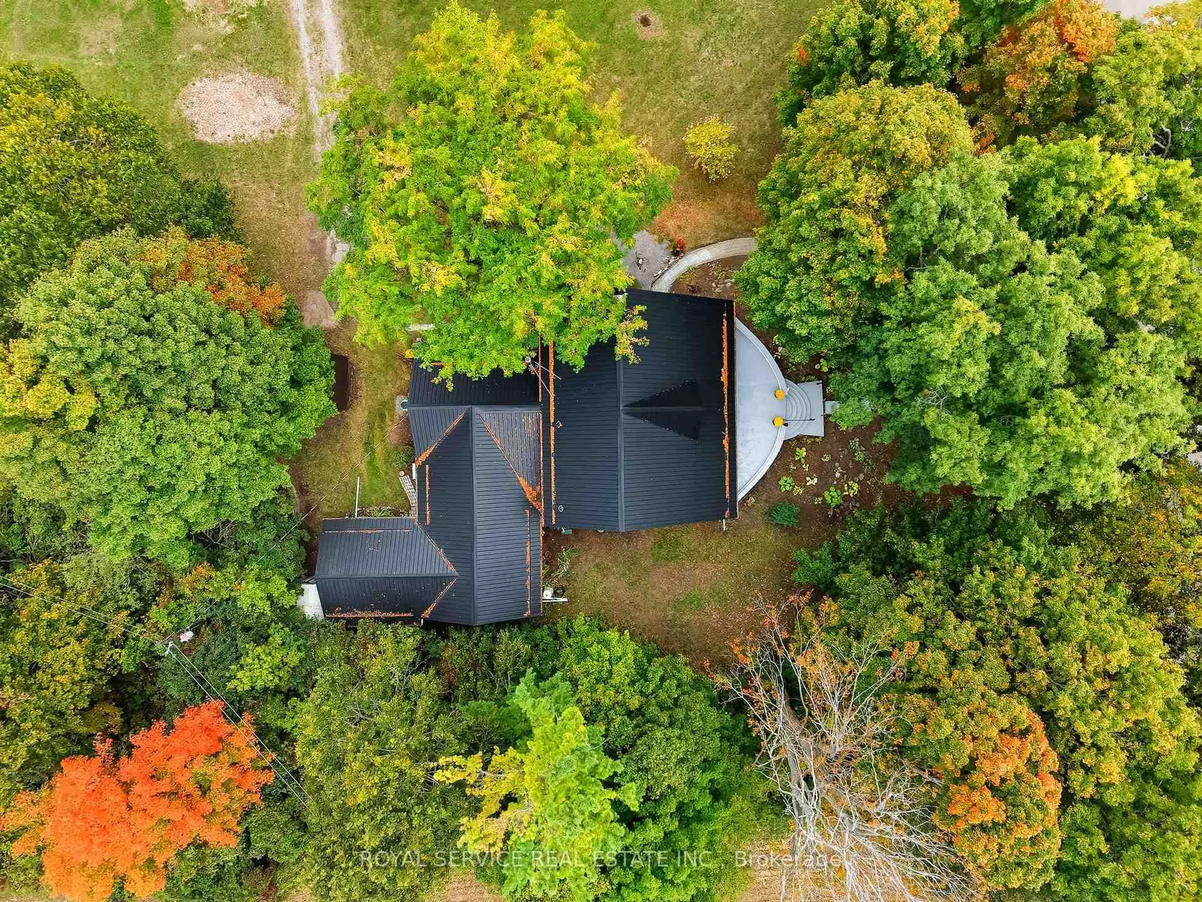 A pic from outside/outdoor area/front of a property/back of a property/a pic from drone, forest/trees view for 3921 Kennedy Rd, Hamilton Township Ontario K9A 4J7