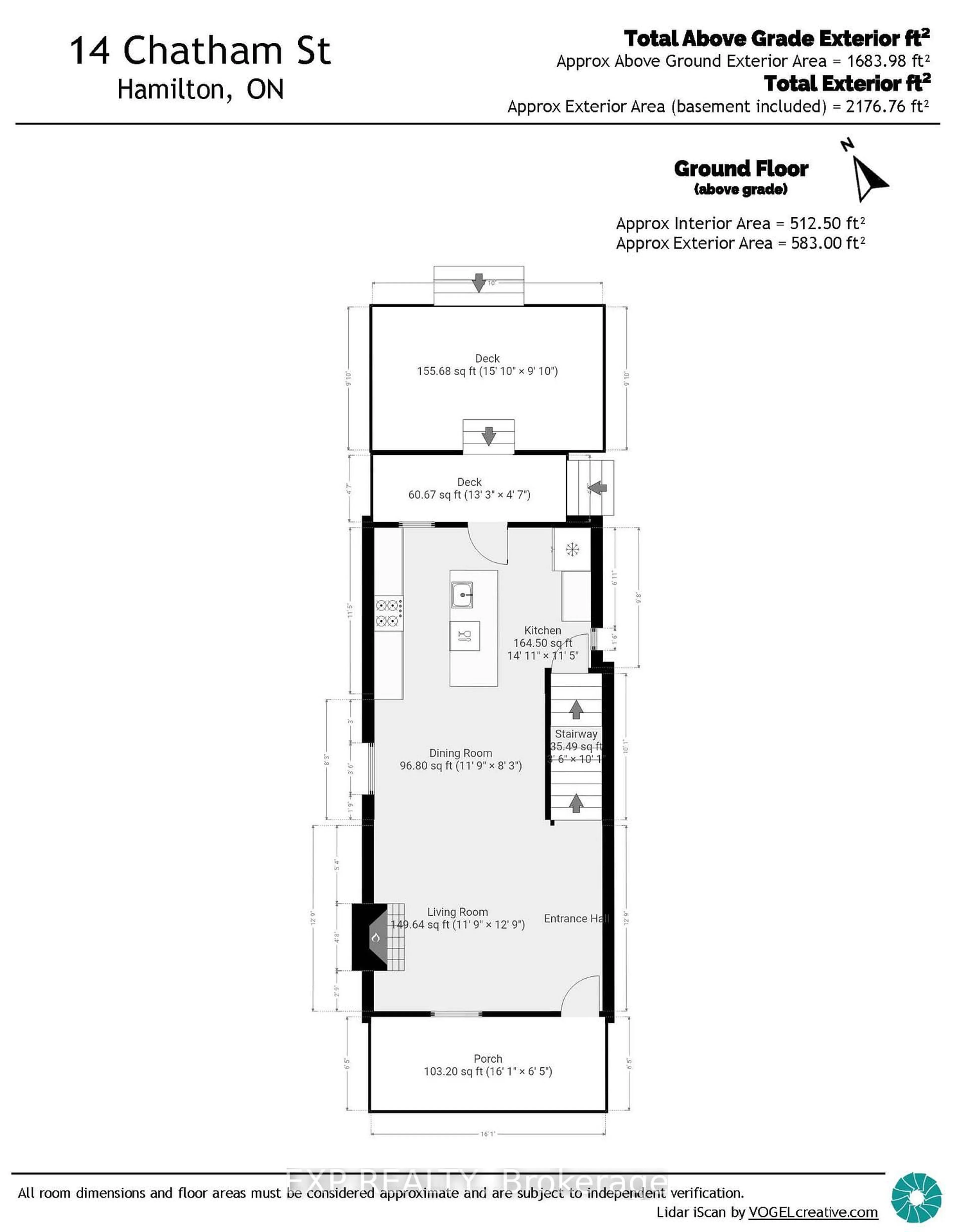 Floor plan for 14 Chatham St, Hamilton Ontario L8P 2B2
