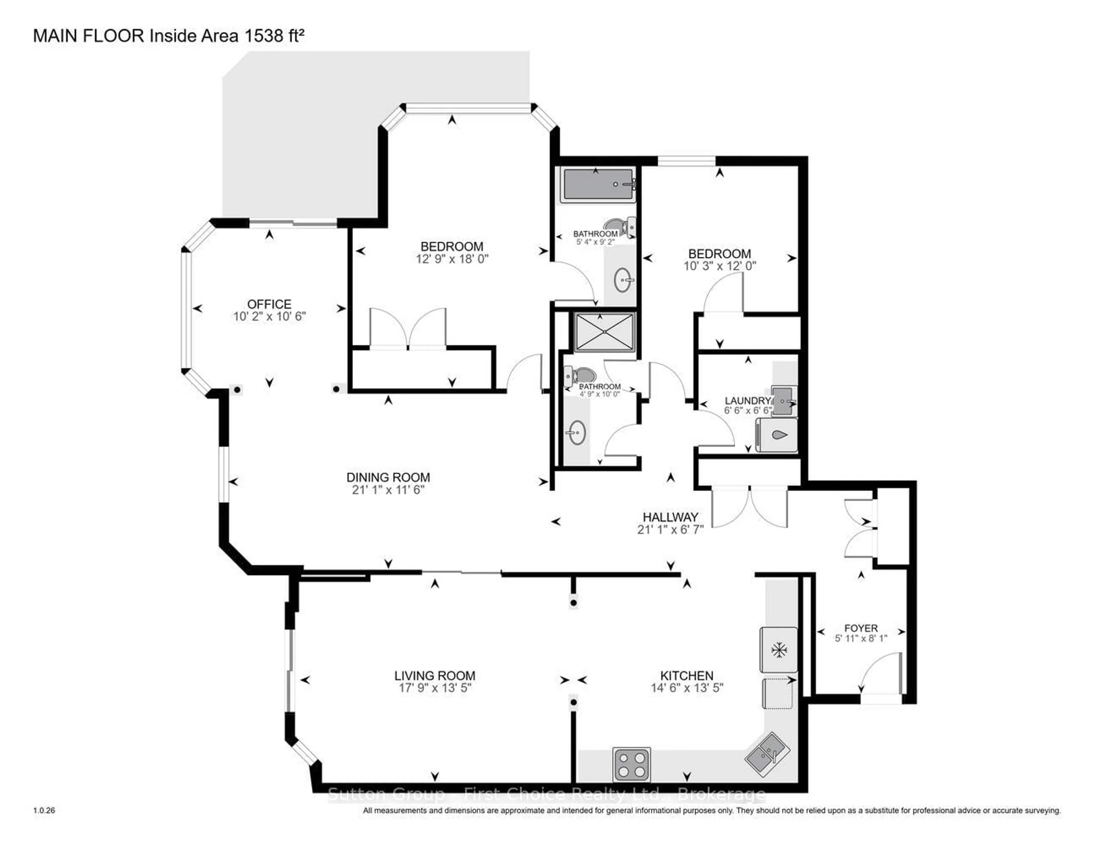 Floor plan for 160 Romeo St #505, Stratford Ontario N5A 4S9