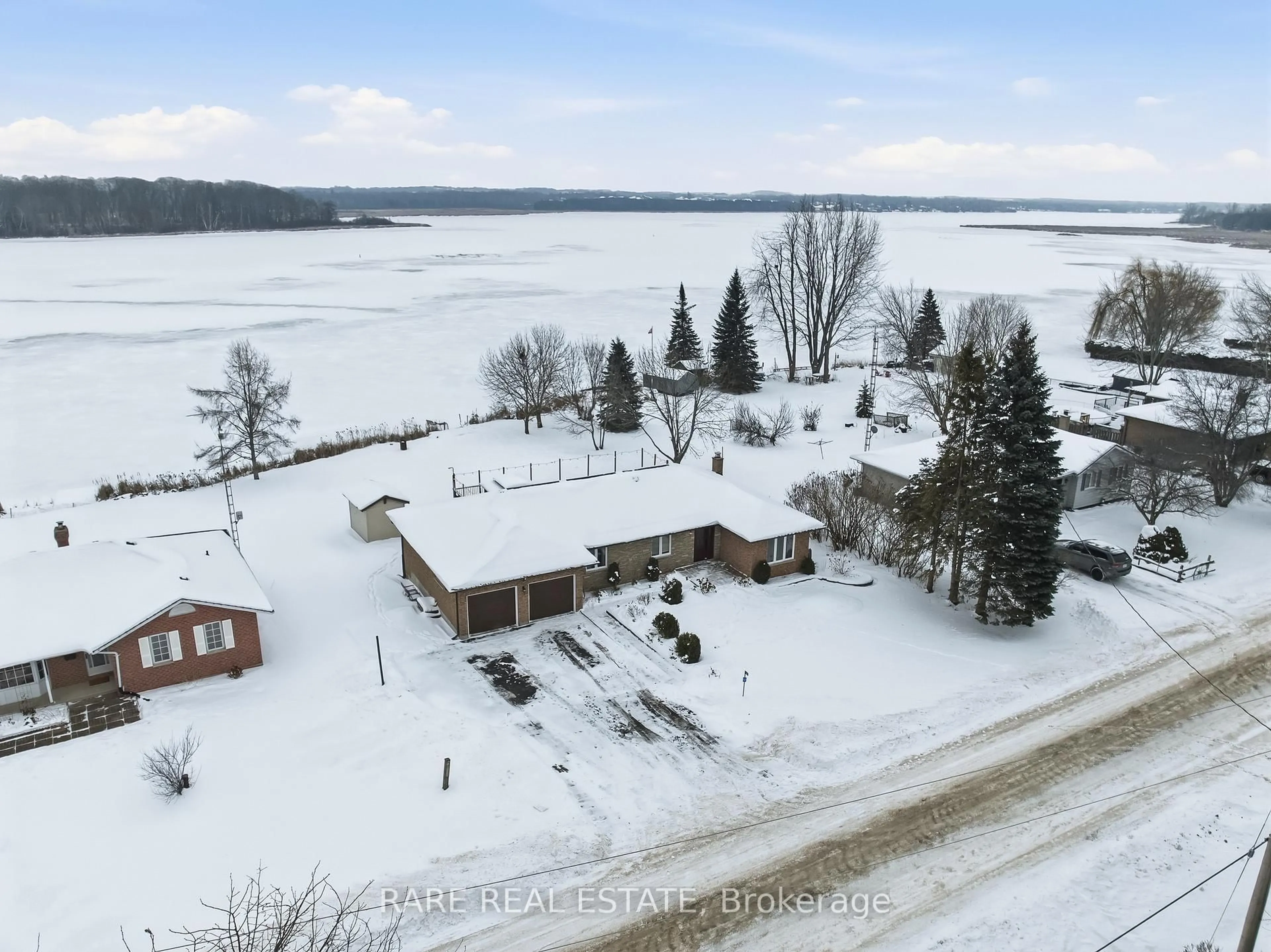 A pic from outside/outdoor area/front of a property/back of a property/a pic from drone, water/lake/river/ocean view for 86 O'Reilly Lane, Kawartha Lakes Ontario K0M 2C0