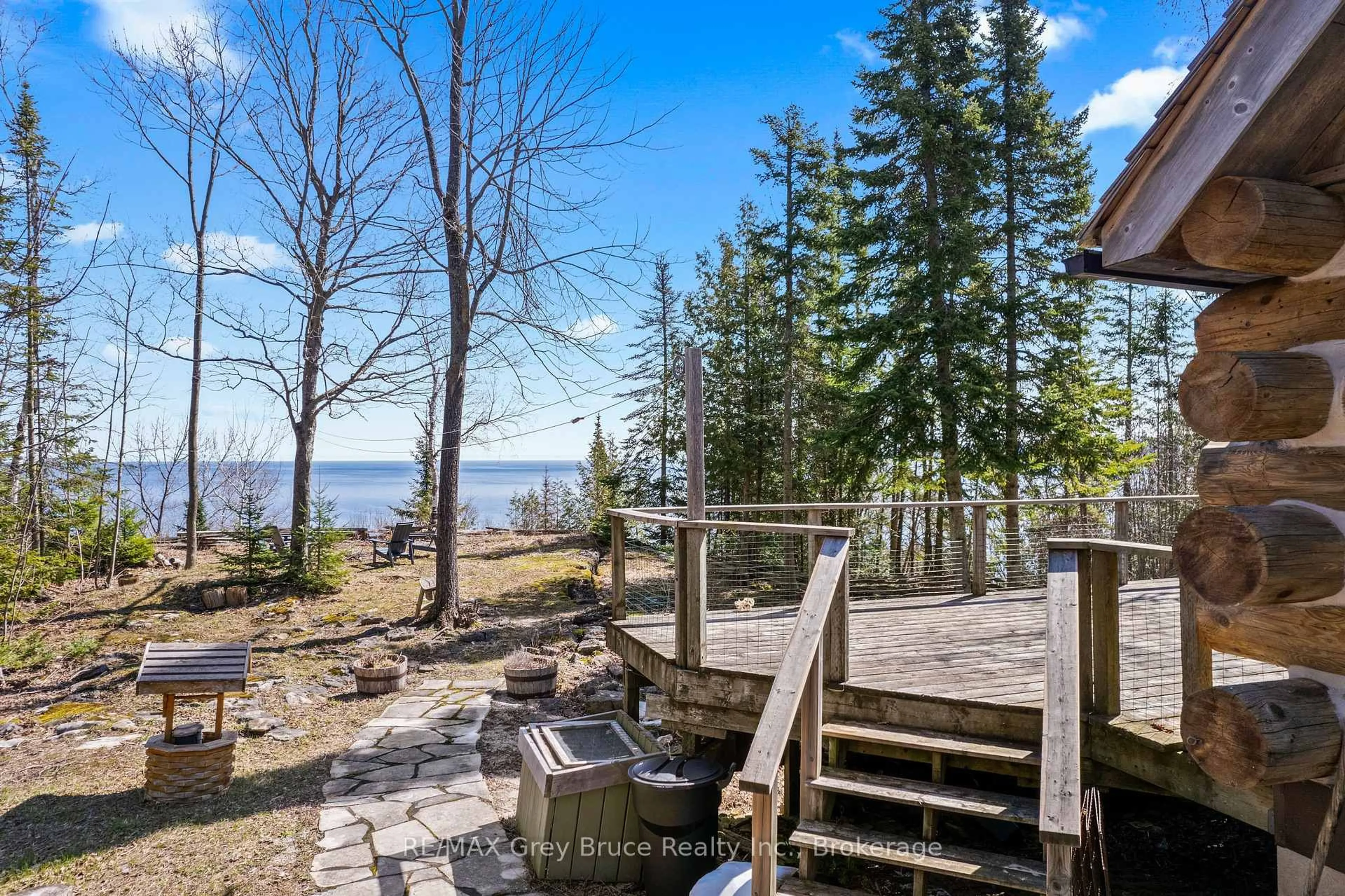 Patio, water/lake/river/ocean view for 126 McKague Rd, Northern Bruce Peninsula Ontario N0H 1W0