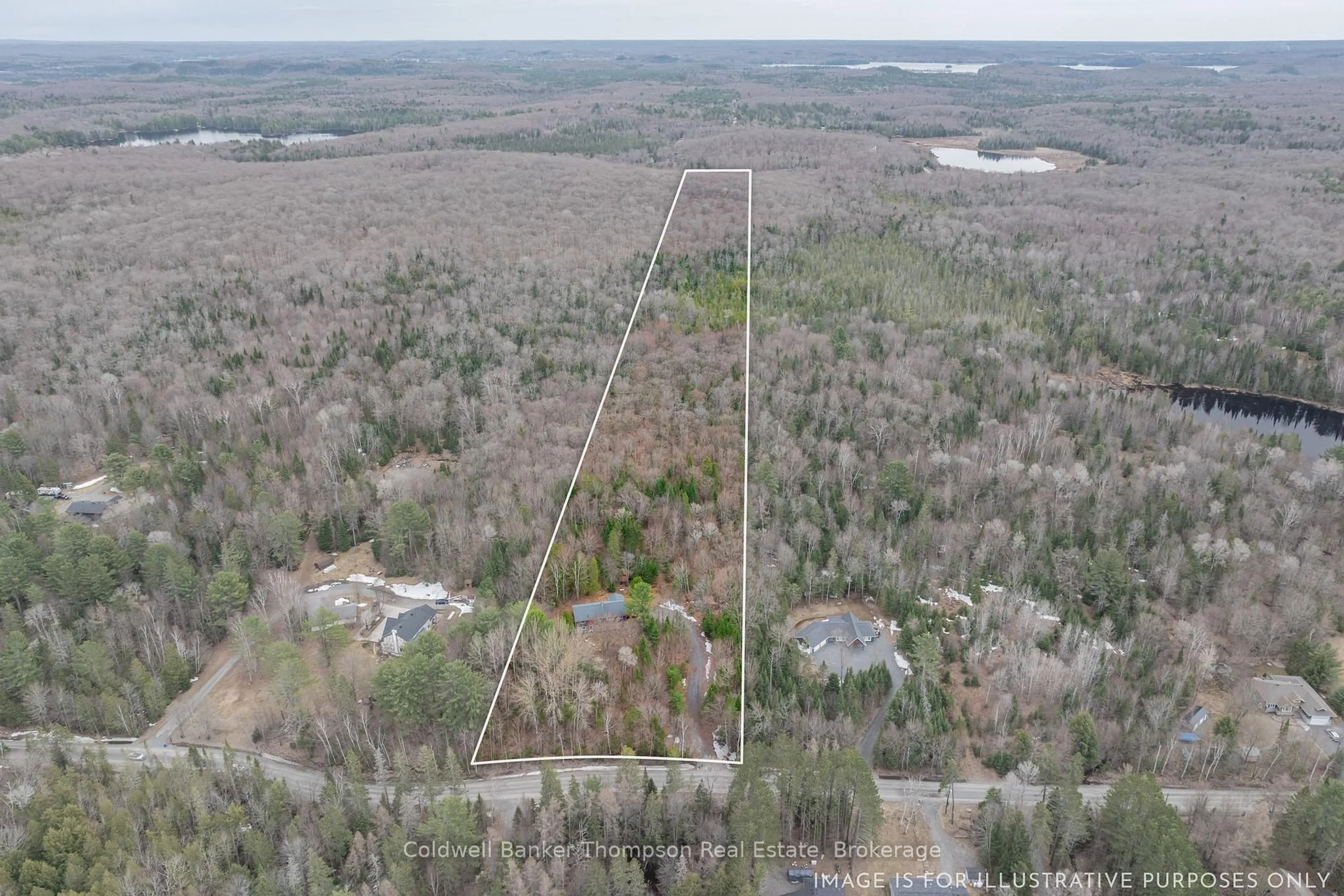 A pic from outside/outdoor area/front of a property/back of a property/a pic from drone, forest/trees view for 1039 South Waseosa Lake Rd, Huntsville Ontario P1H 2N5