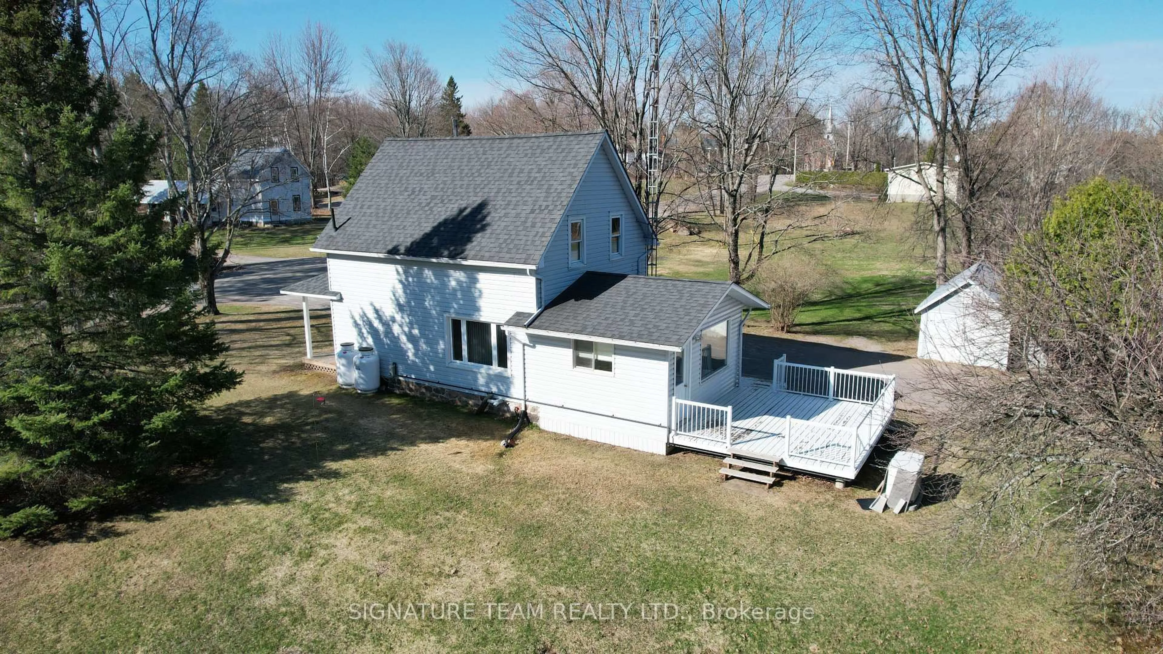 A pic from outside/outdoor area/front of a property/back of a property/a pic from drone, water/lake/river/ocean view for 1208 Augsburg Rd, Eganville Ontario K0J 1T0