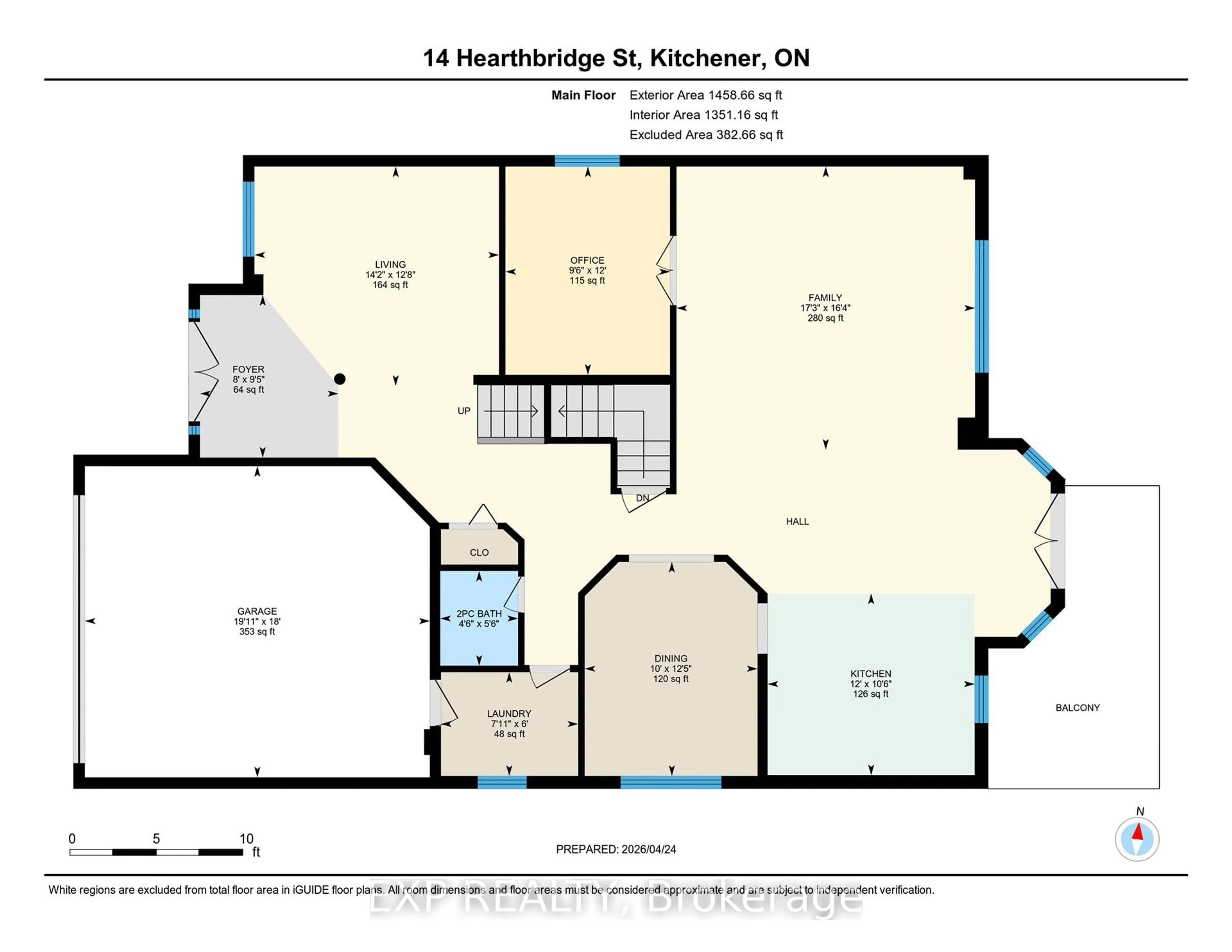 Floor plan for 14 Hearthbridge St, Kitchener Ontario N2R 1L5