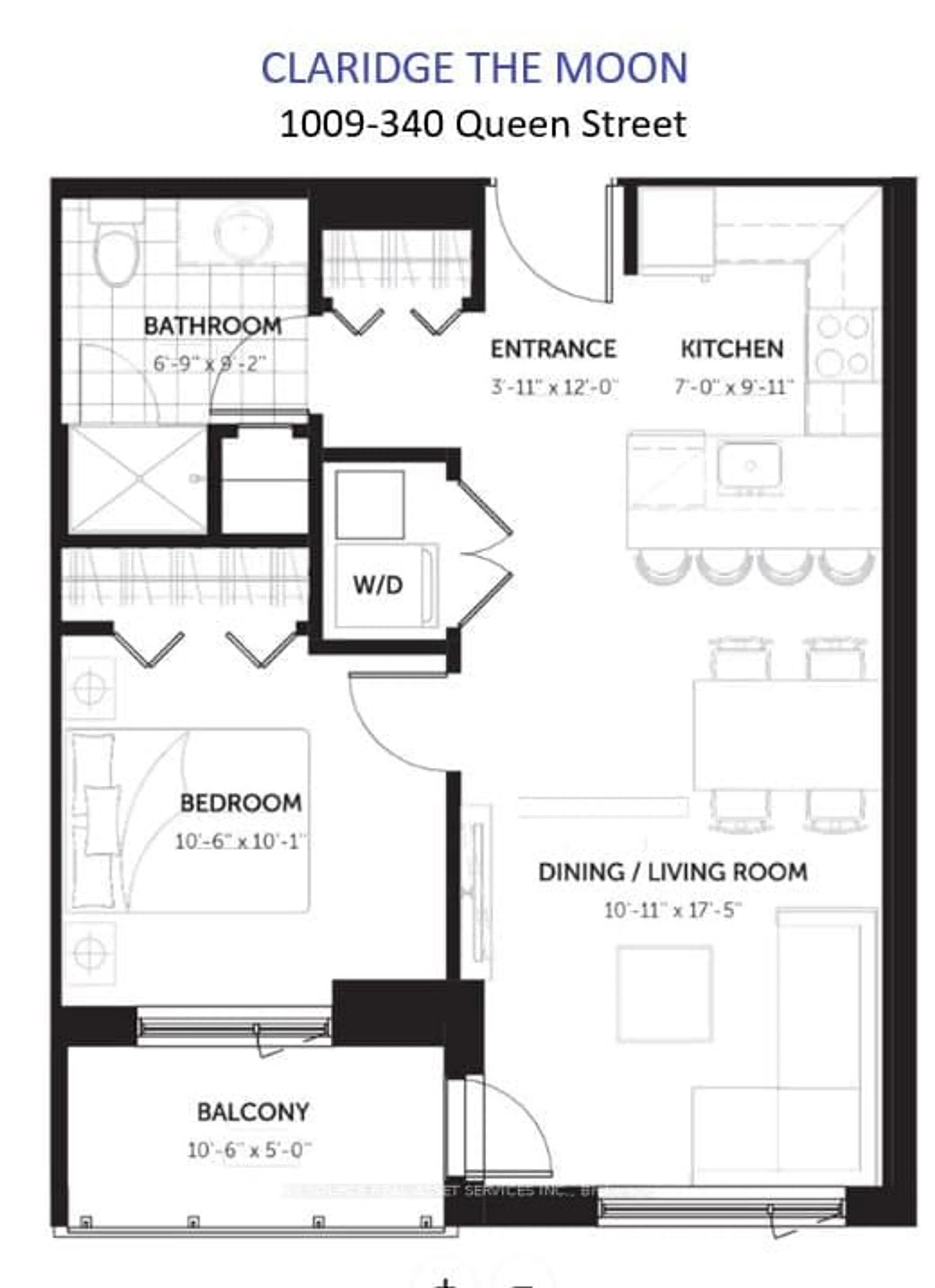 Floor plan for 340 Queen St #1009, Ottawa Ontario K1R 0G1