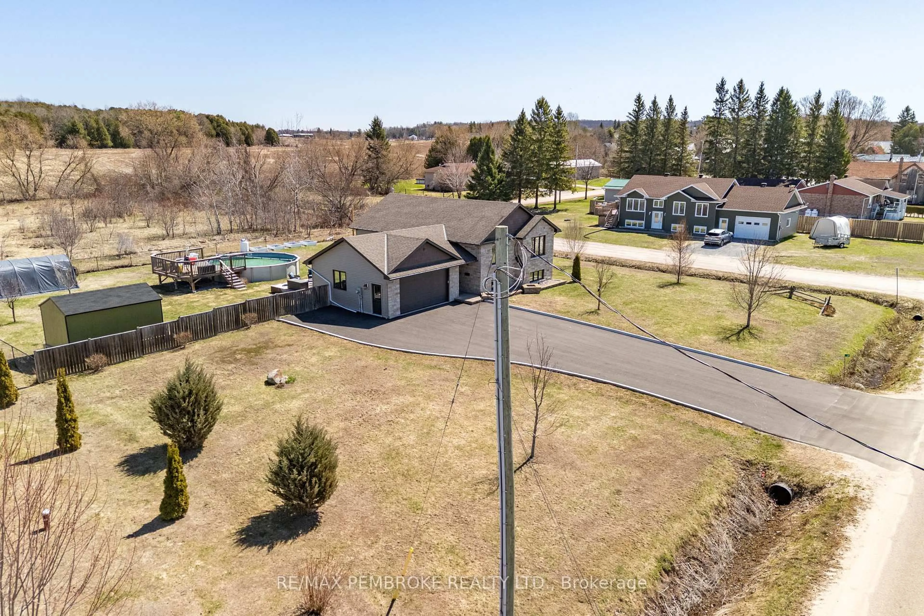A pic from outside/outdoor area/front of a property/back of a property/a pic from drone, mountain view for 34 Rapid Rd, Westmeath Ontario K0J 2L0
