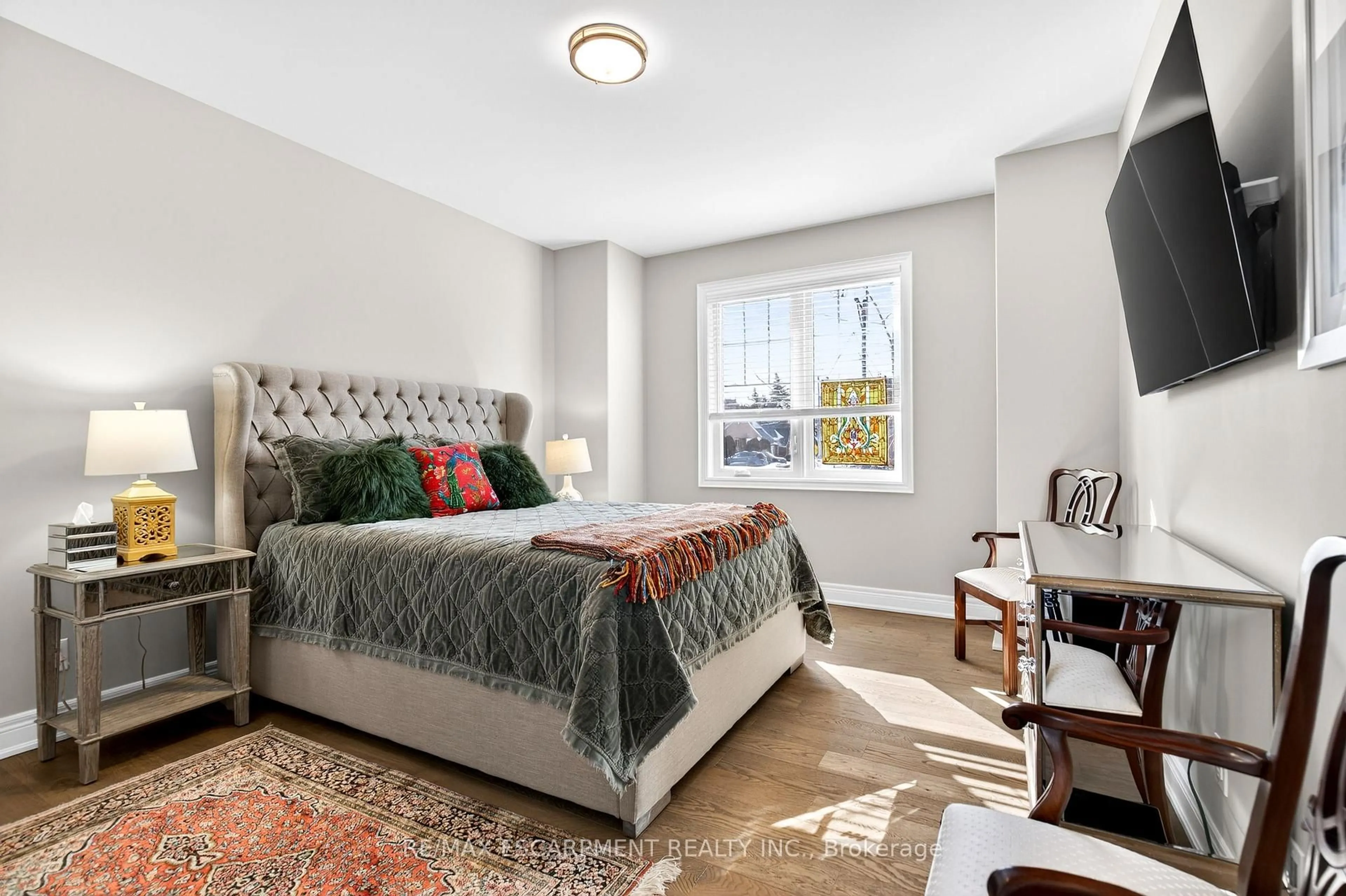 Bedroom with bed, carpet floor for 3757 St. Peter Ave #4, Niagara Falls Ontario L2J 0G2