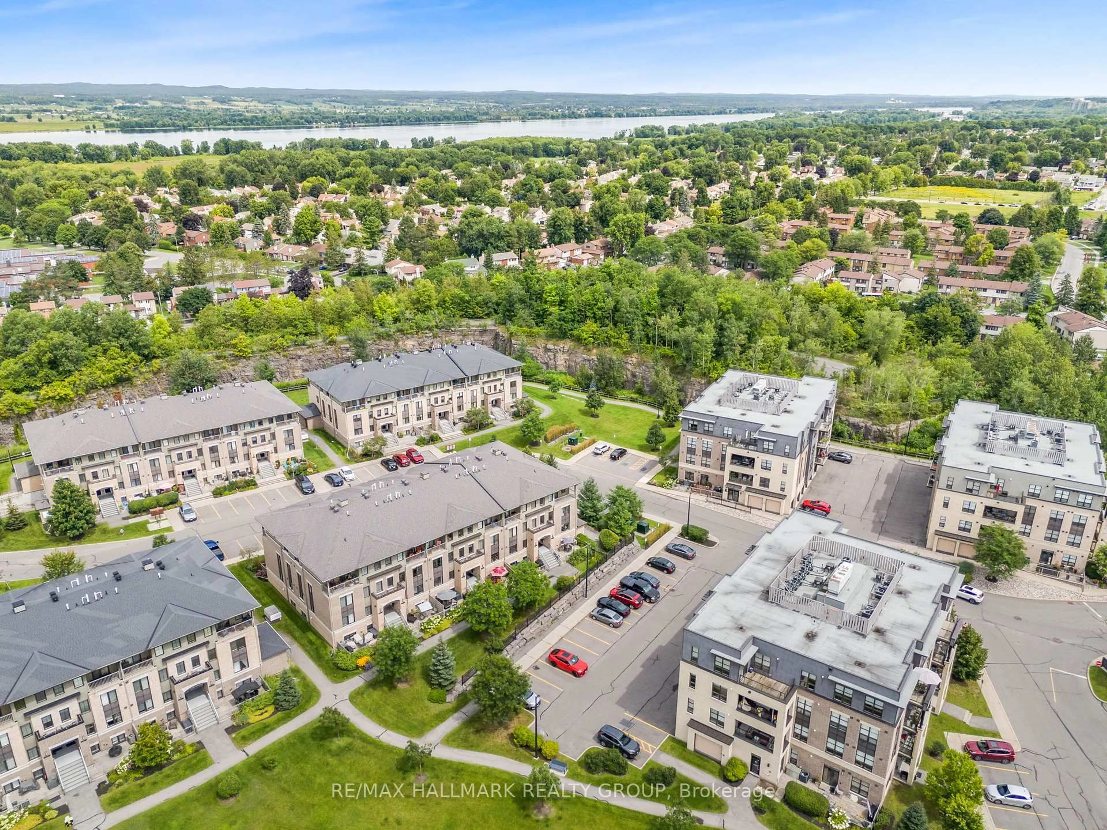 A pic from outside/outdoor area/front of a property/back of a property/a pic from drone, city buildings view from balcony for 265 TITANIUM A Private, Ottawa Ontario K1C 0A5