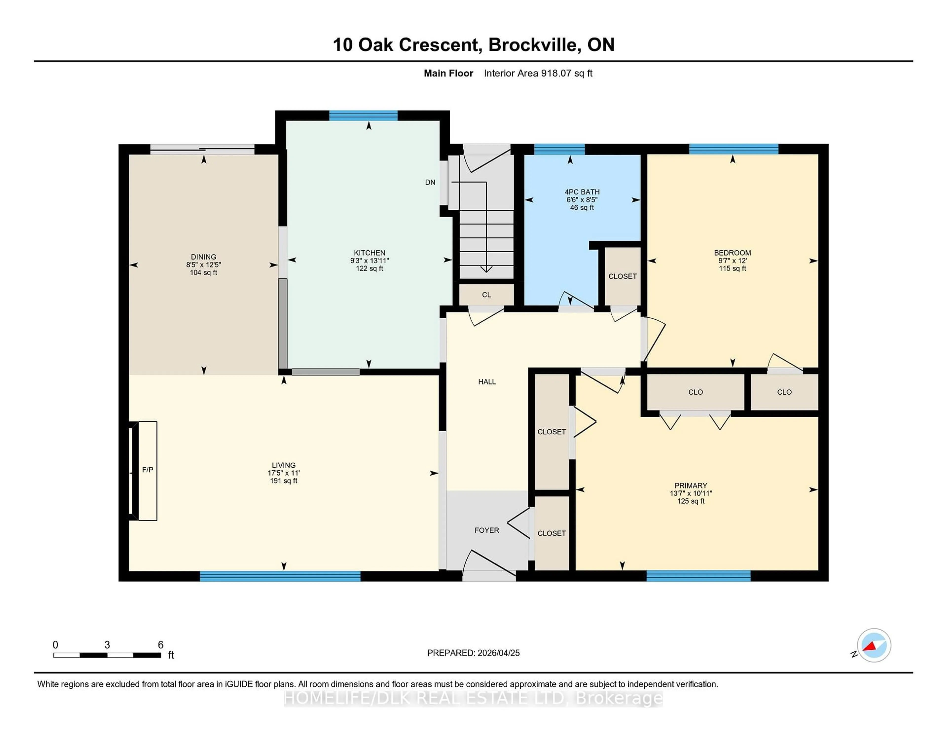 Floor plan for 10 Oak Cres, Brockville Ontario K6V 5R6