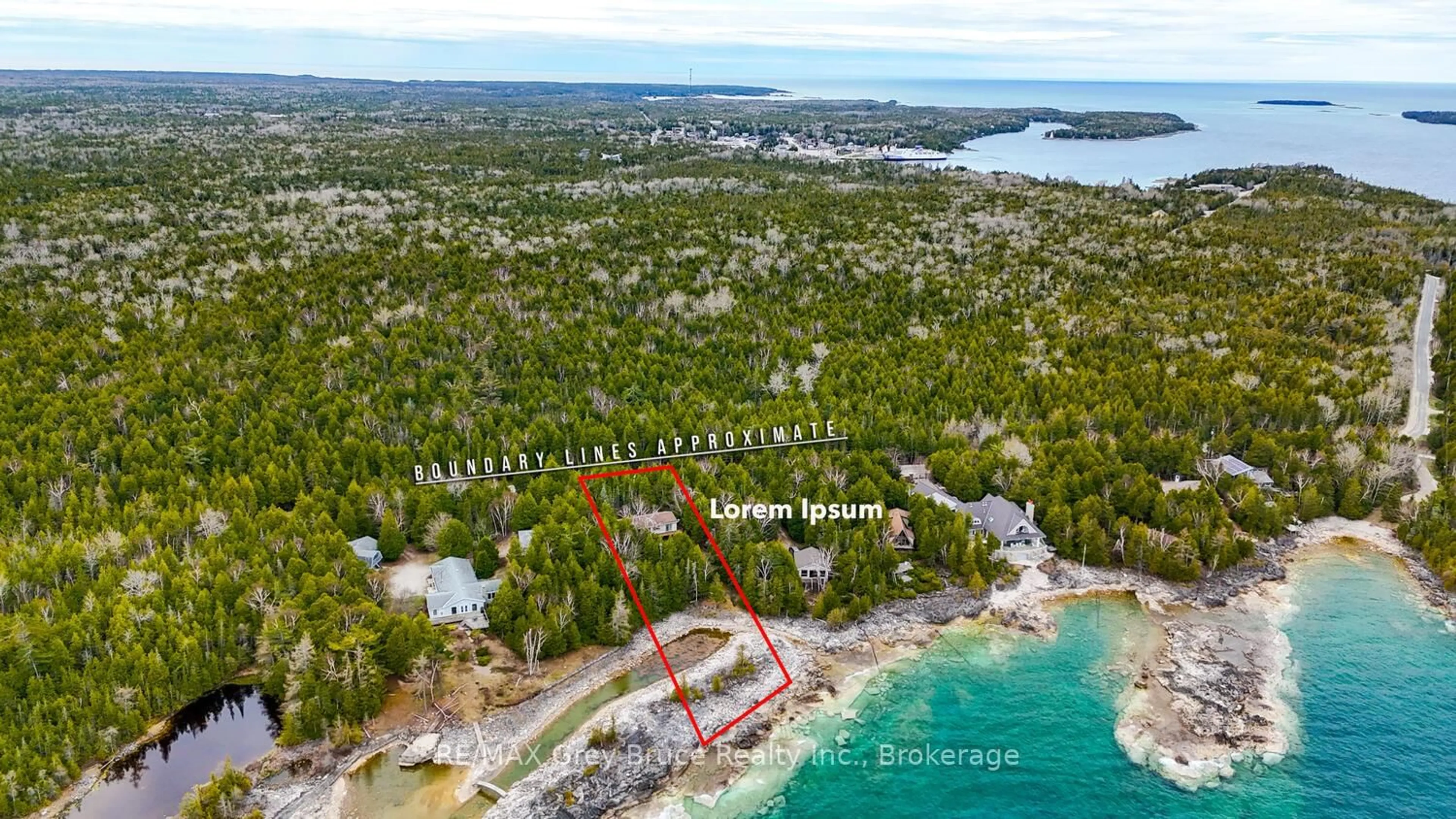 A pic from outside/outdoor area/front of a property/back of a property/a pic from drone, water/lake/river/ocean view for 85 Grant Watson Dr, Northern Bruce Peninsula Ontario N0H 2R0