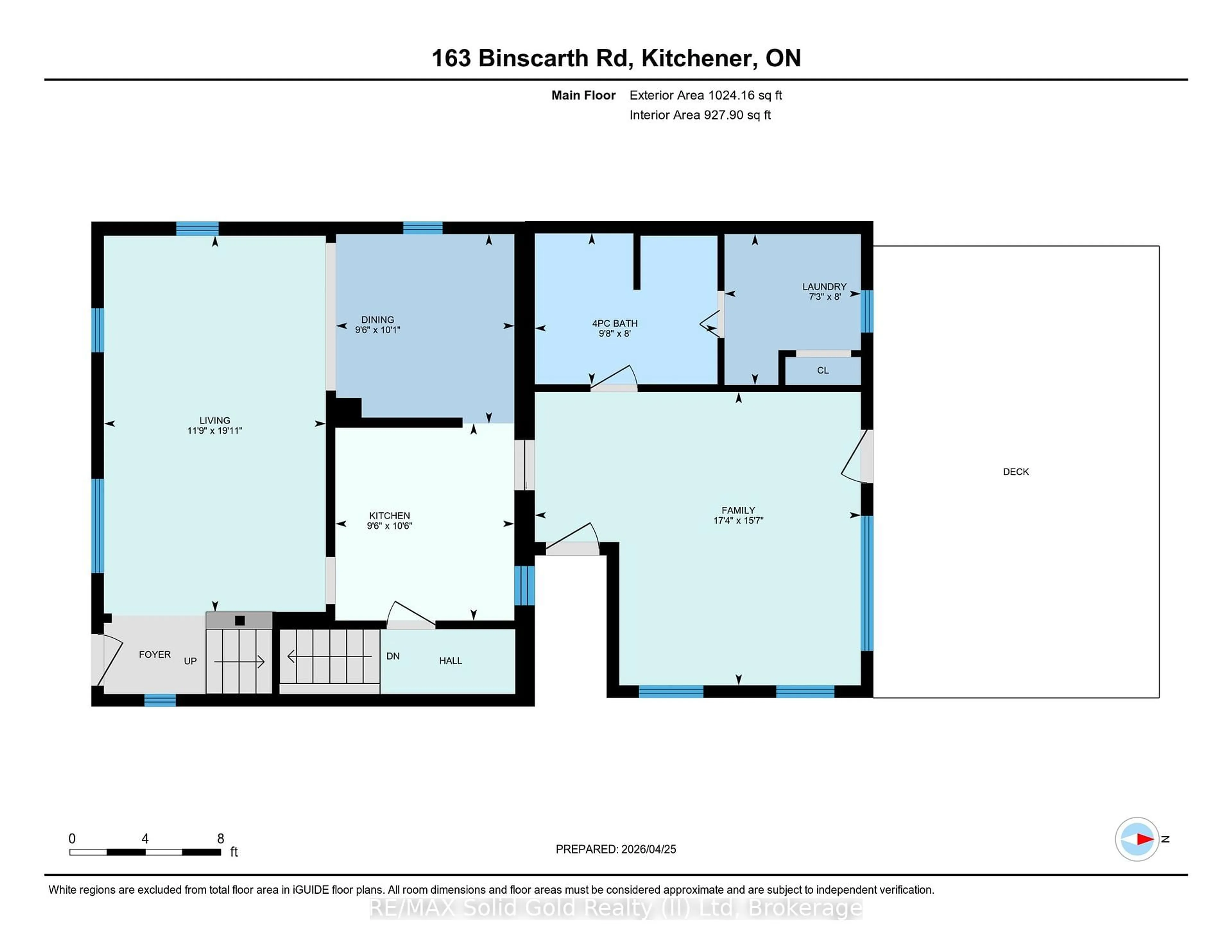 Floor plan for 163 Binscarth Rd, Kitchener Ontario N2M 3E4