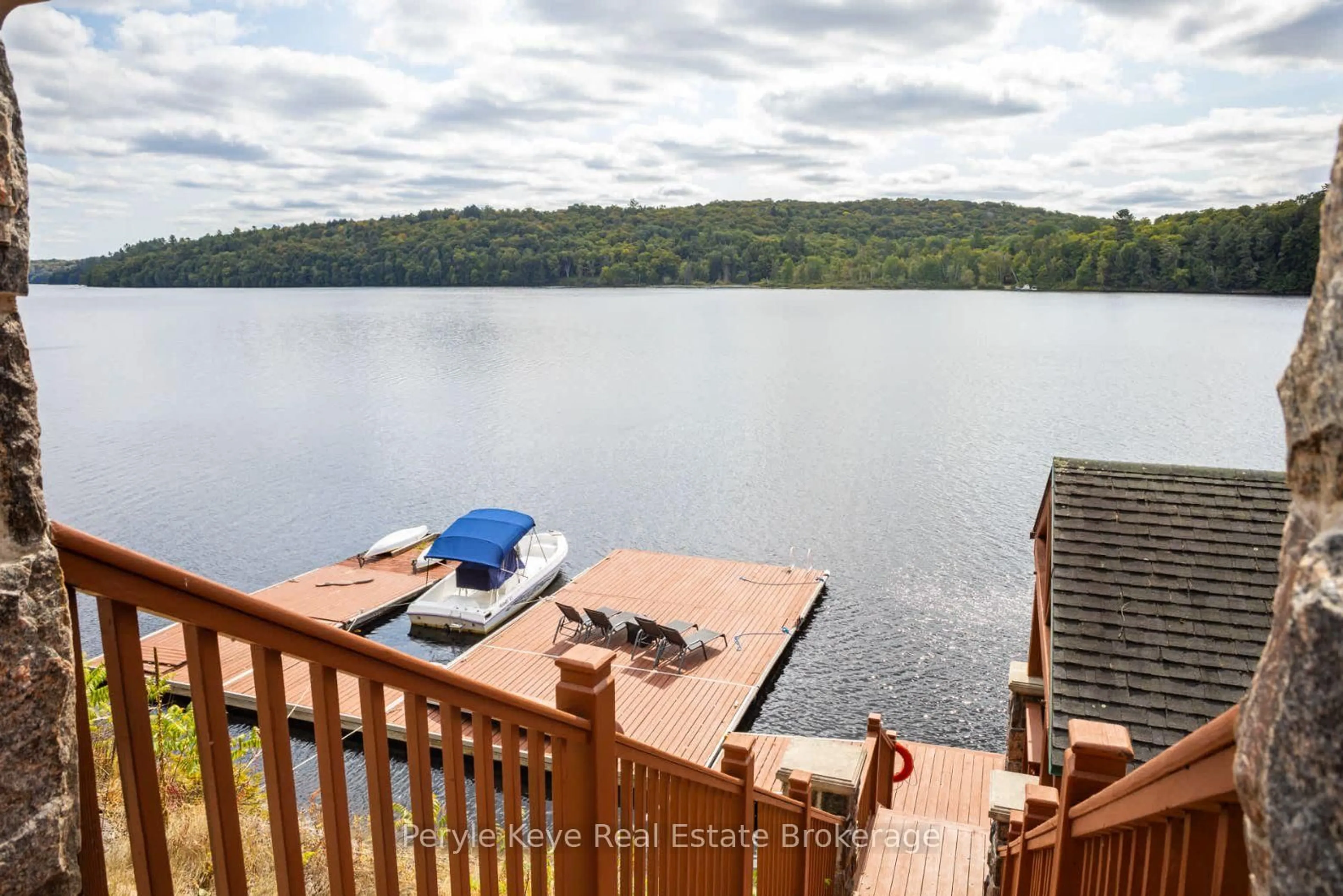 Patio, water/lake/river/ocean view for 247 South Dr, Huntsville Ontario P1H 2J2