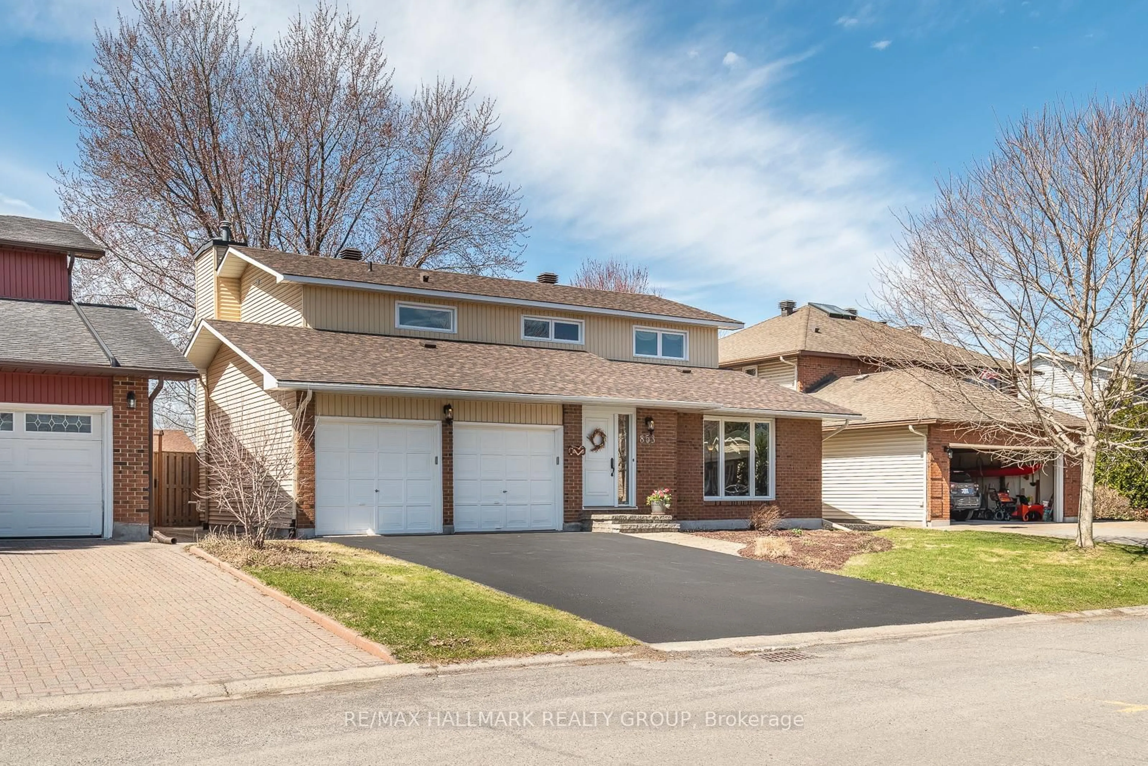 Home with brick exterior material, street for 853 ACADIAN Gdns, Ottawa Ontario K1C 2V7