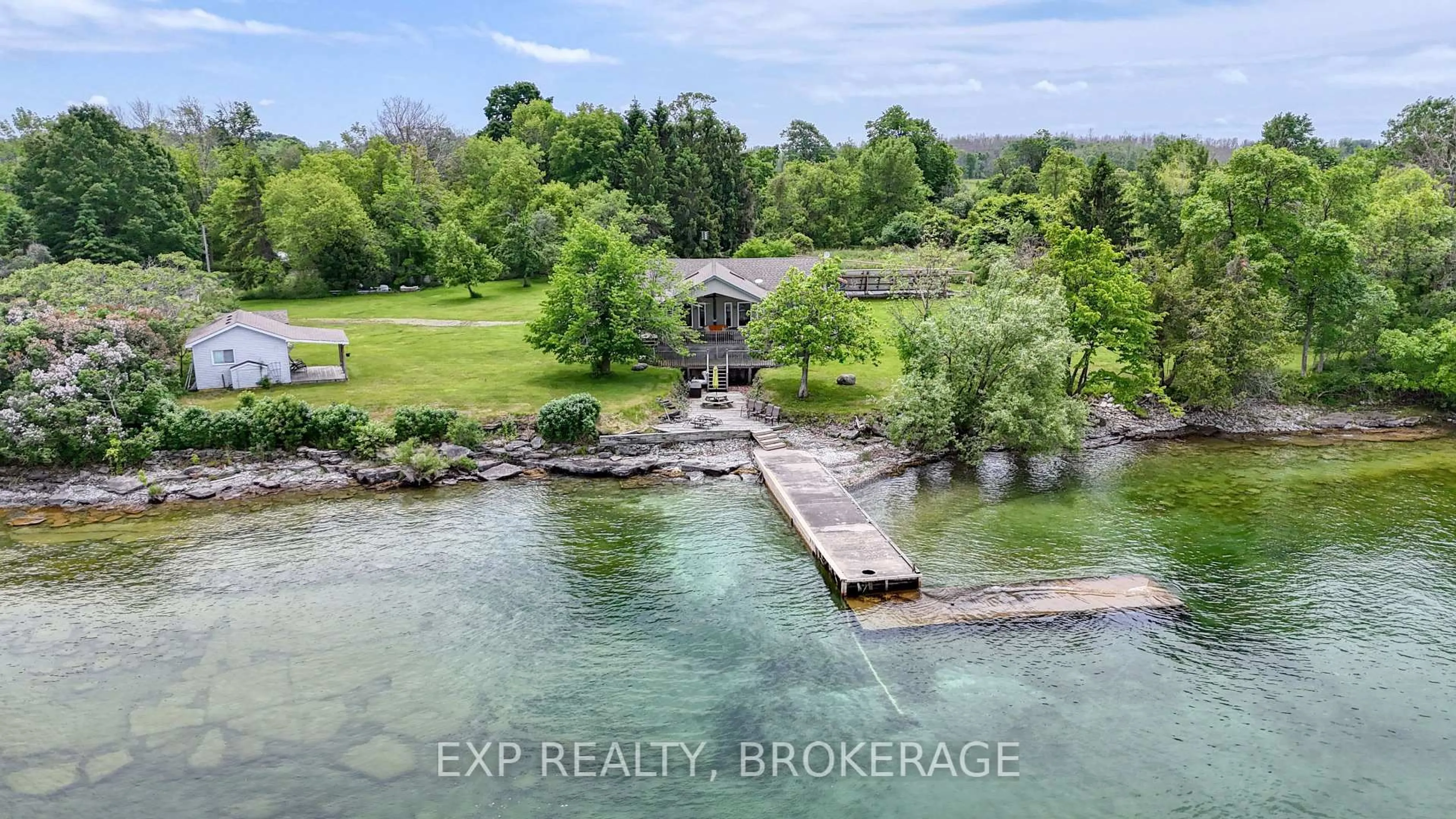 A pic from outside/outdoor area/front of a property/back of a property/a pic from drone, water/lake/river/ocean view for 168B GOLD COAST Lane, Wolfe Island Ontario K0H 2Y0