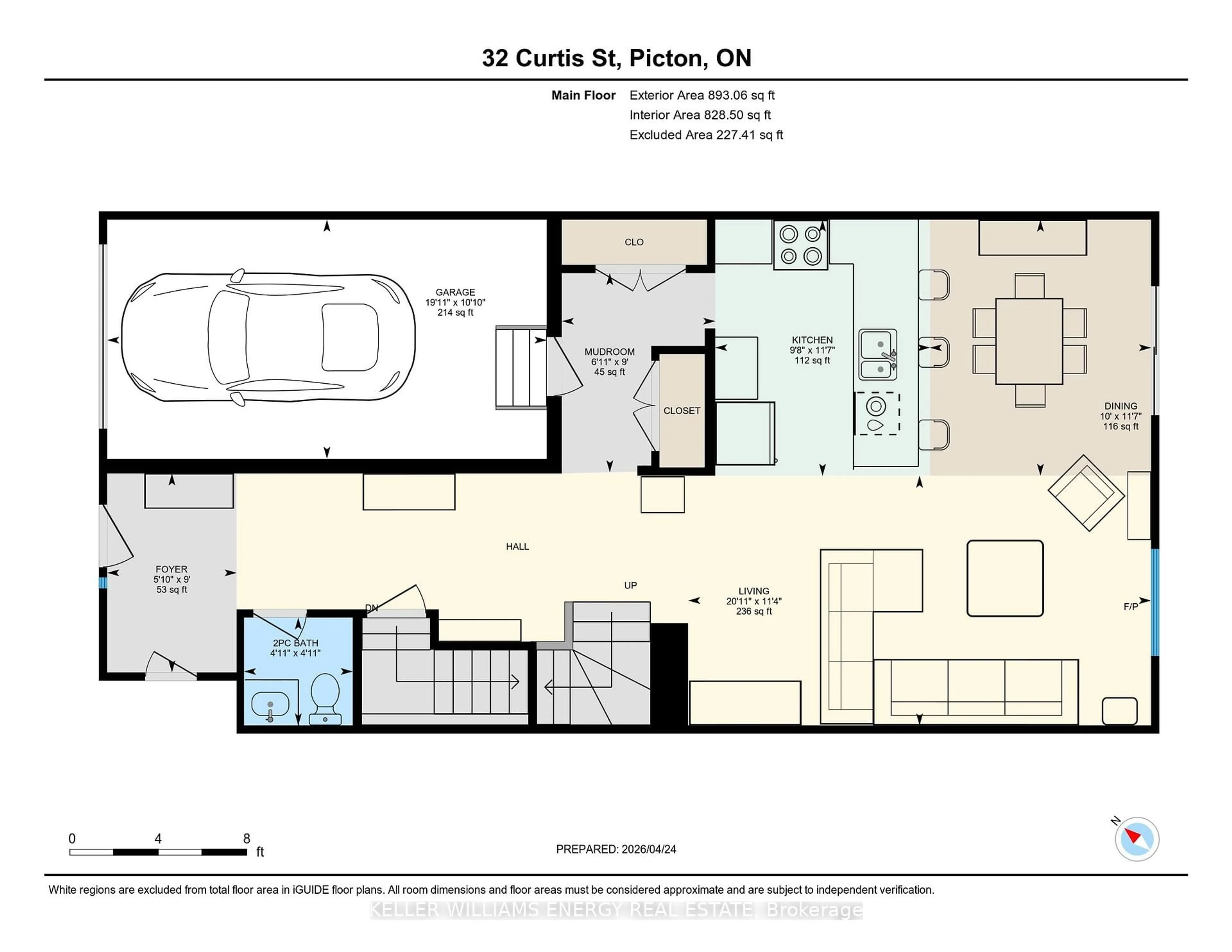 Floor plan for 32 Curtis St, Prince Edward County Ontario K0K 2T0