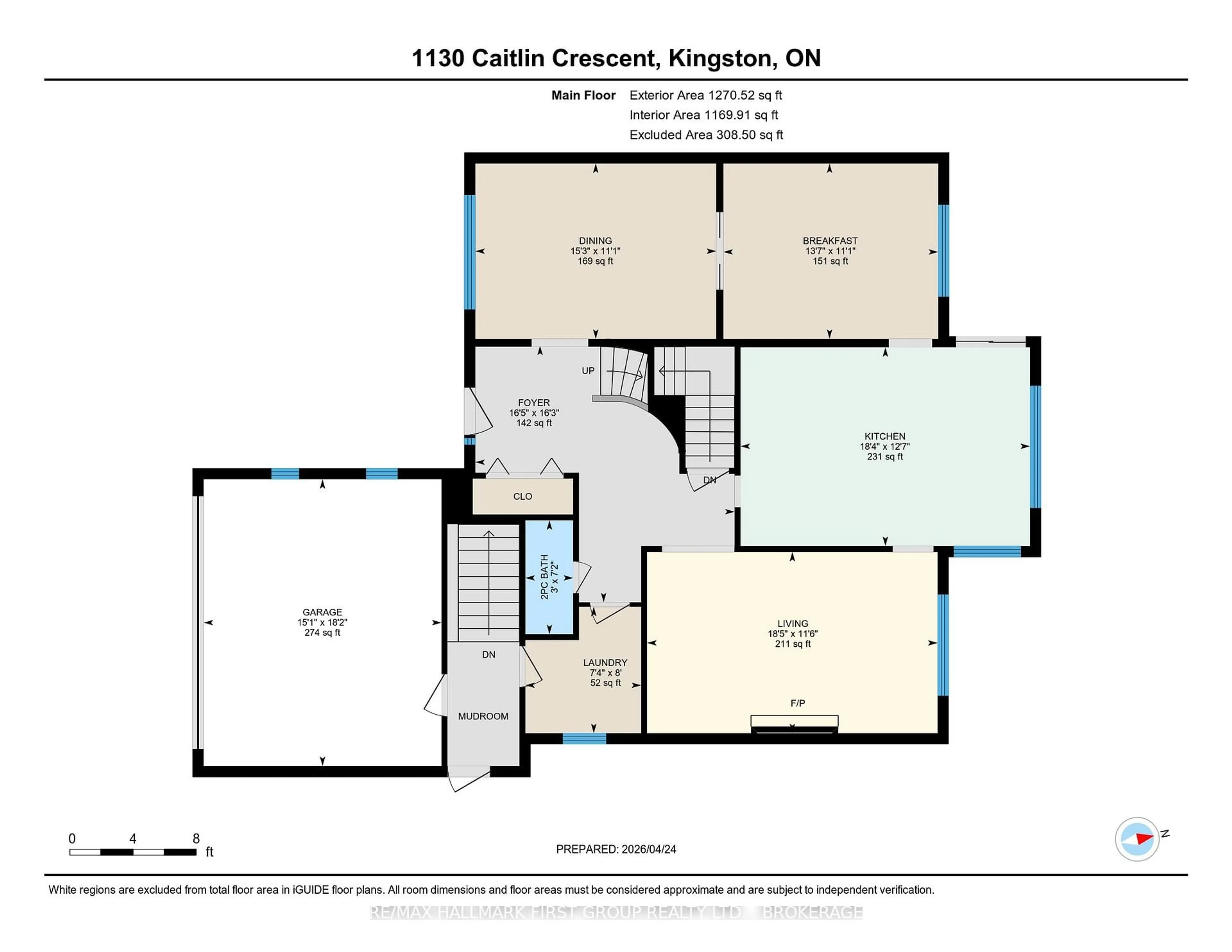 Floor plan for 1130 Caitlin Cres, Kingston Ontario K7P 2S4