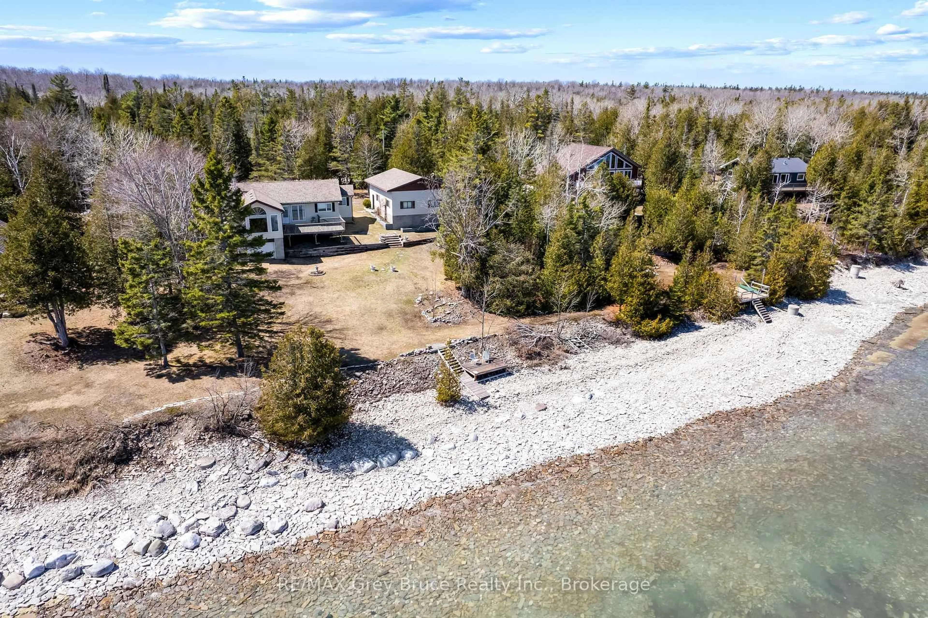 A pic from outside/outdoor area/front of a property/back of a property/a pic from drone, water/lake/river/ocean view for 102 Carter Rd, Northern Bruce Peninsula Ontario N0H 1W0