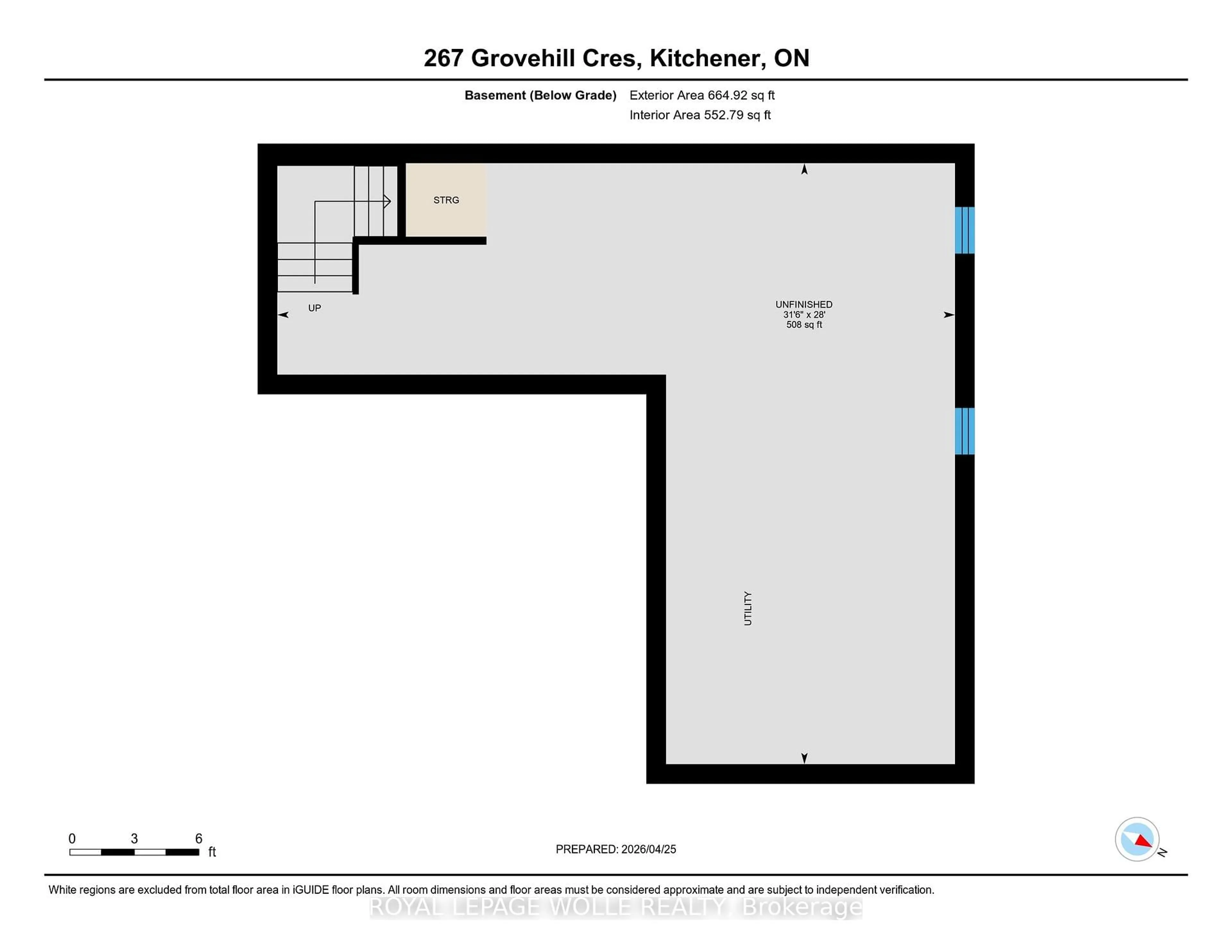 Floor plan for 267 Grovehill Cres, Kitchener Ontario N2R 0K8