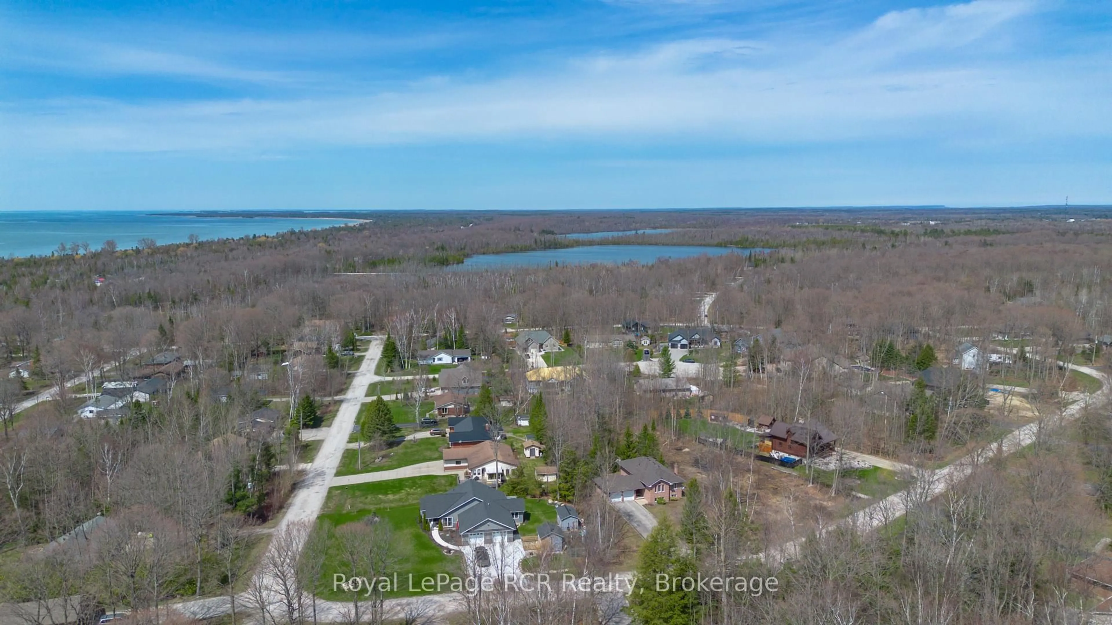 A pic from outside/outdoor area/front of a property/back of a property/a pic from drone, water/lake/river/ocean view for 43 Graham Cres, South Bruce Peninsula Ontario N0H 2G0