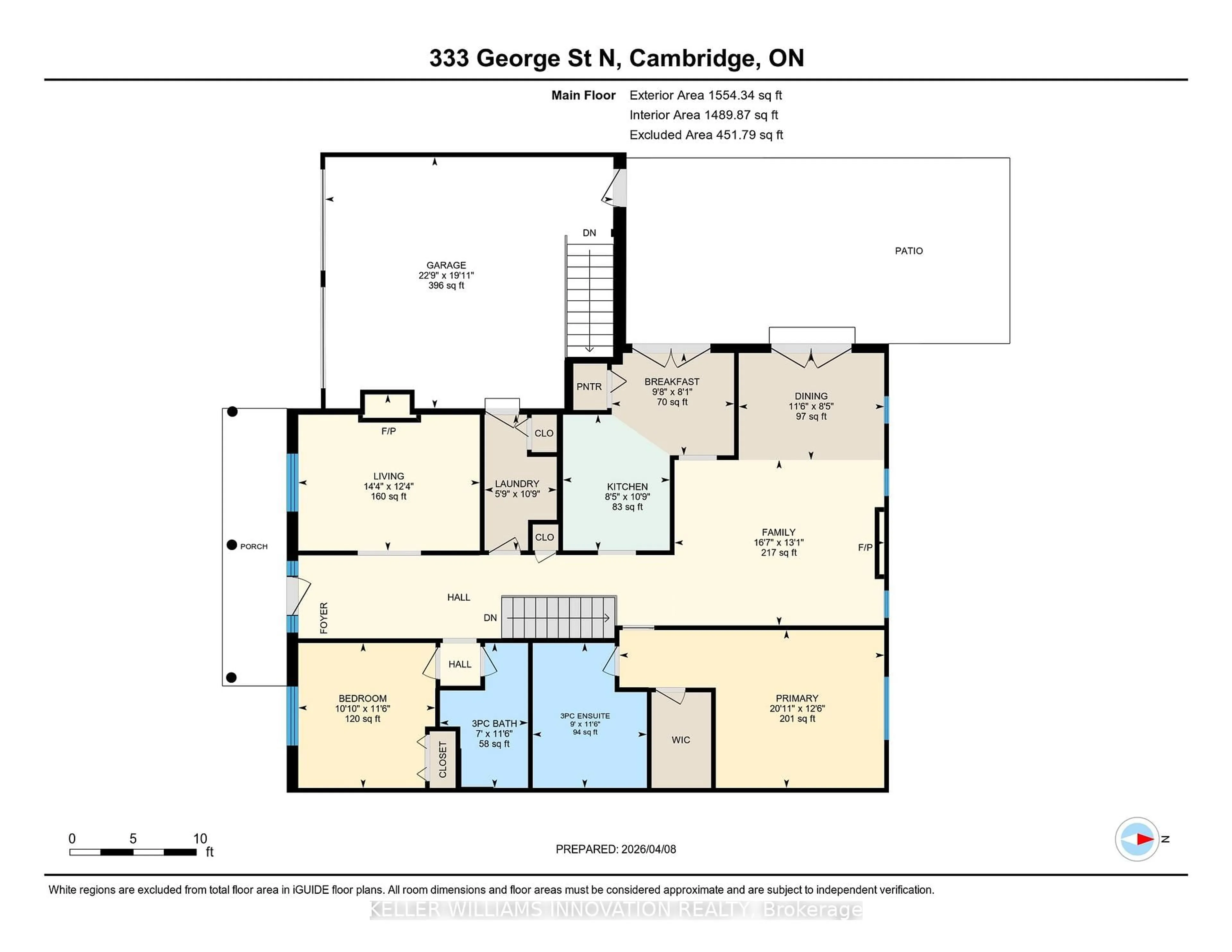 Floor plan for 333 George St #1, Cambridge Ontario N1S 4X7