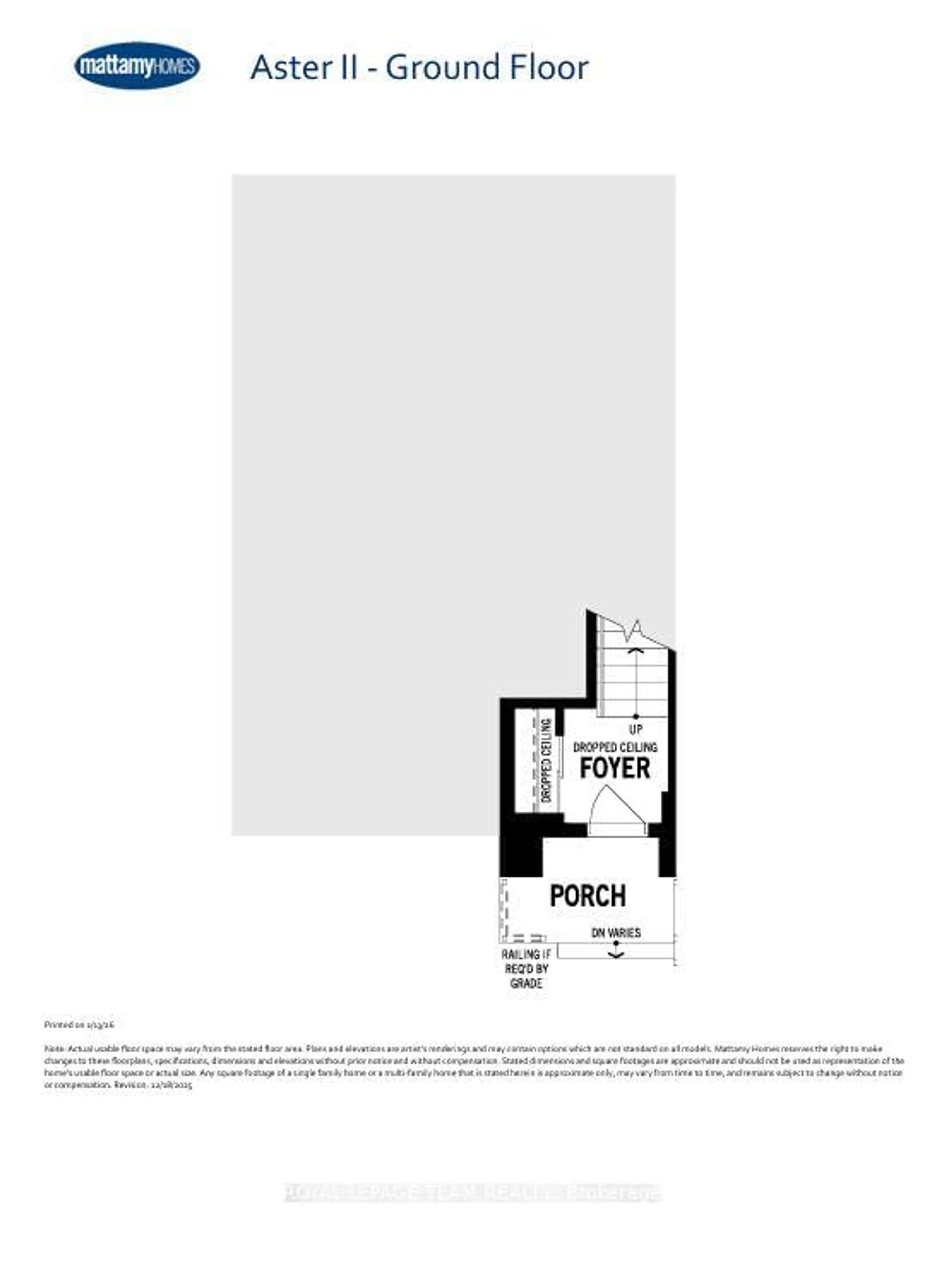 Floor plan for Lot 1502 (Half Moon Bay), Ottawa Ontario K2J 7K6