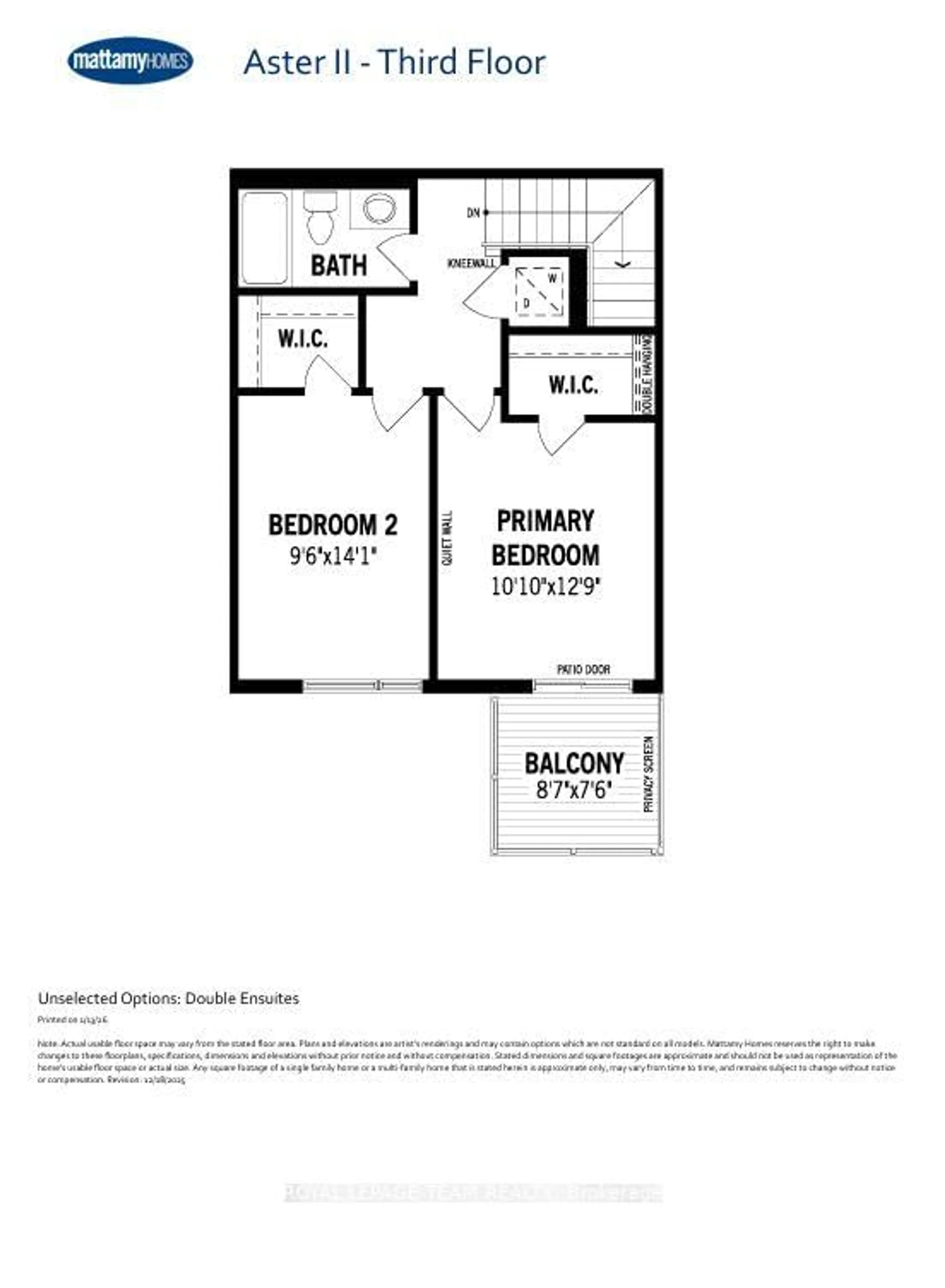 Floor plan for Lot 1502 (Half Moon Bay), Ottawa Ontario K2J 7K6
