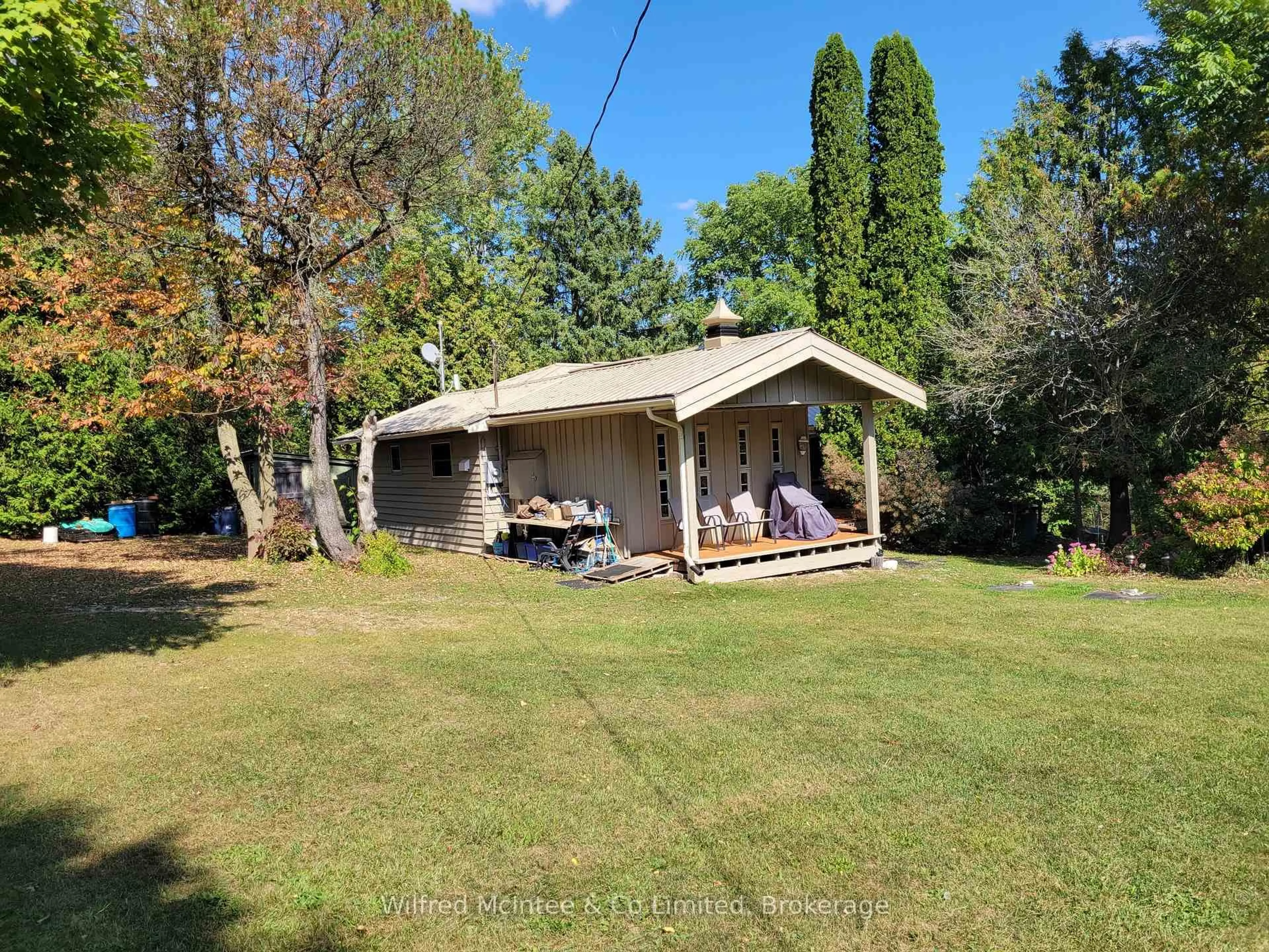 A pic from outside/outdoor area/front of a property/back of a property/a pic from drone, forest/trees view for 302299 Concession Rd 2 SDR, West Grey Ontario N4N 3B8