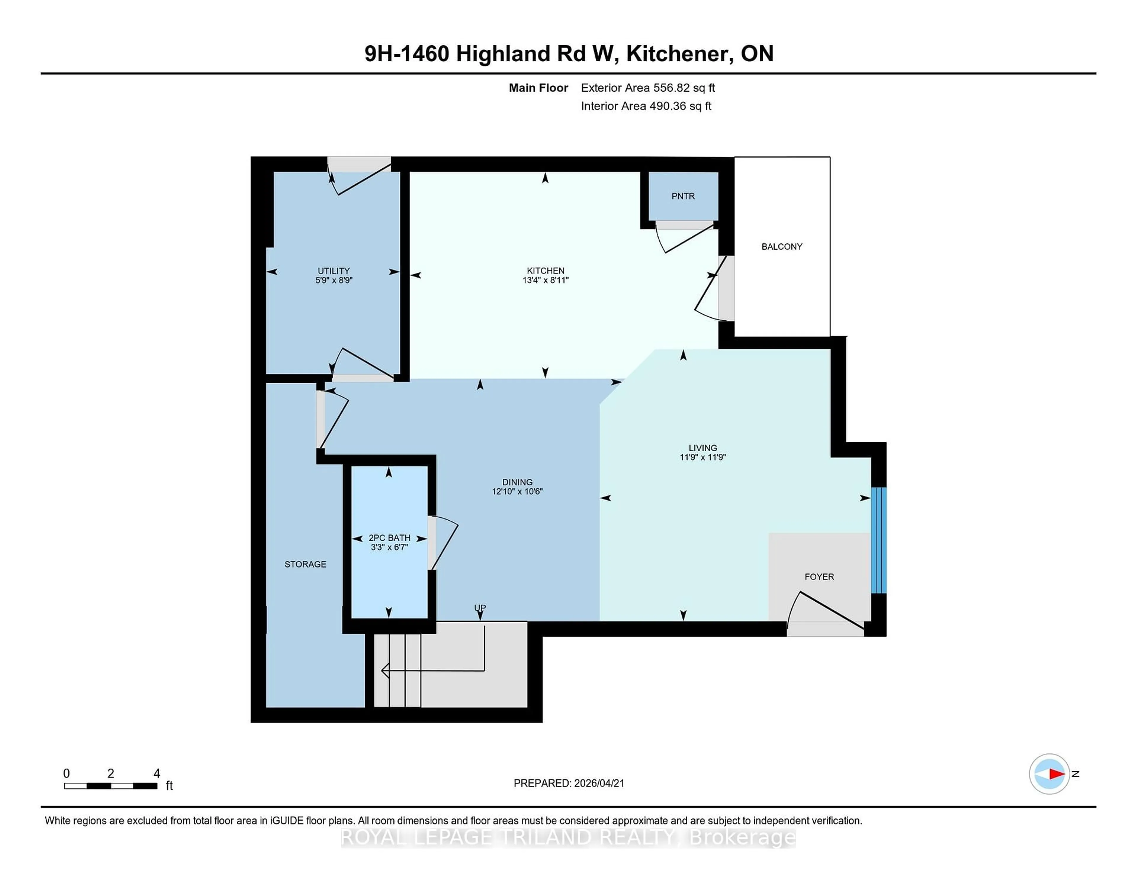 Floor plan for 1460 Highland Rd #9H, Kitchener Ontario N2N 0B7