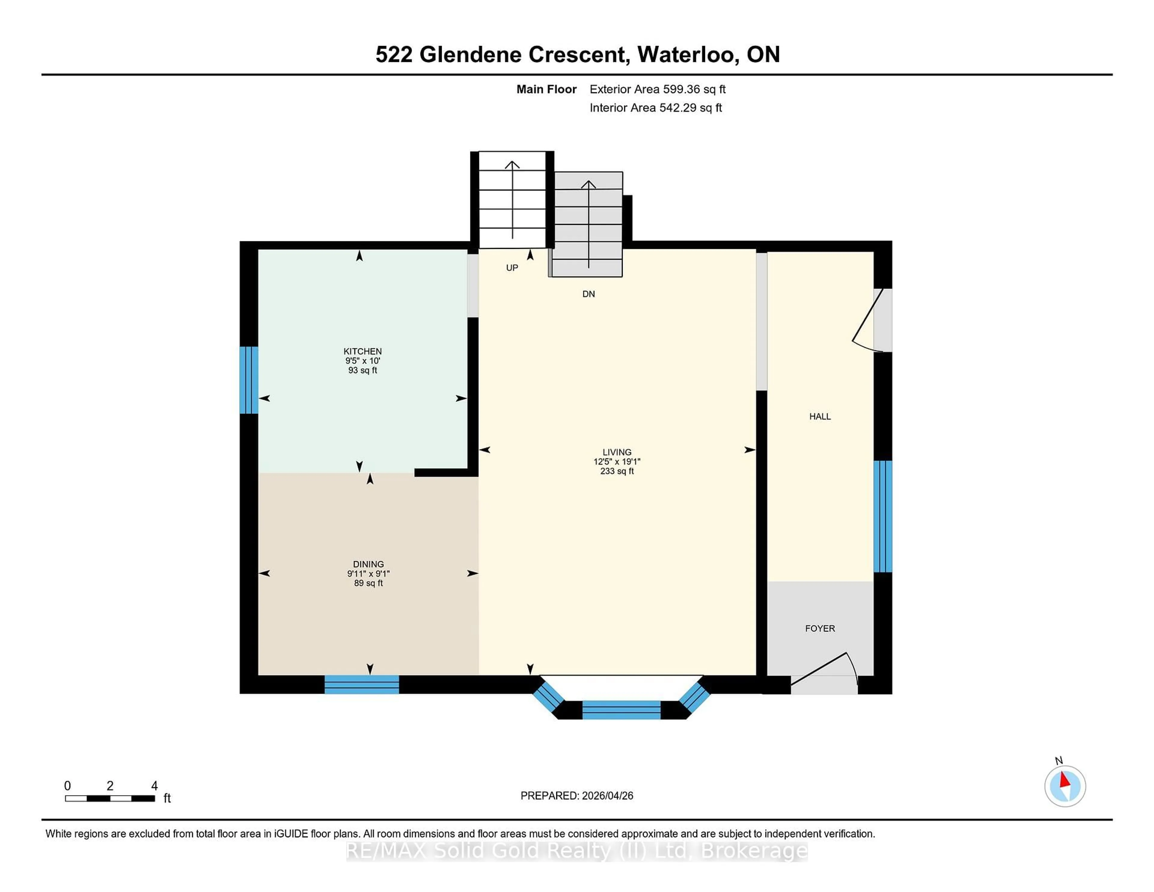Floor plan for 522 Glendene Cres, Waterloo Ontario N2L 4P4