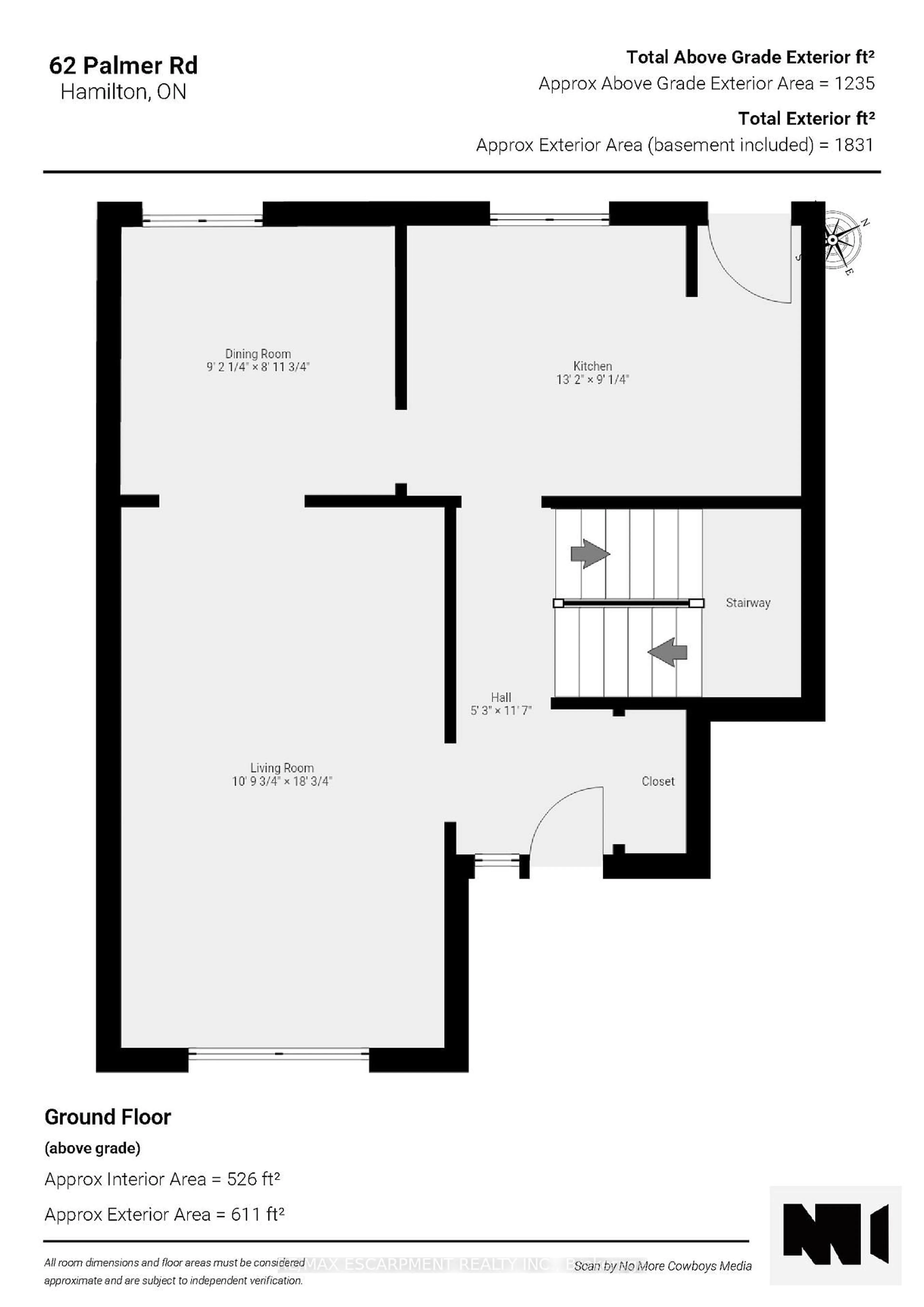 Floor plan for 62 Palmer Rd, Hamilton Ontario L8T 3E8