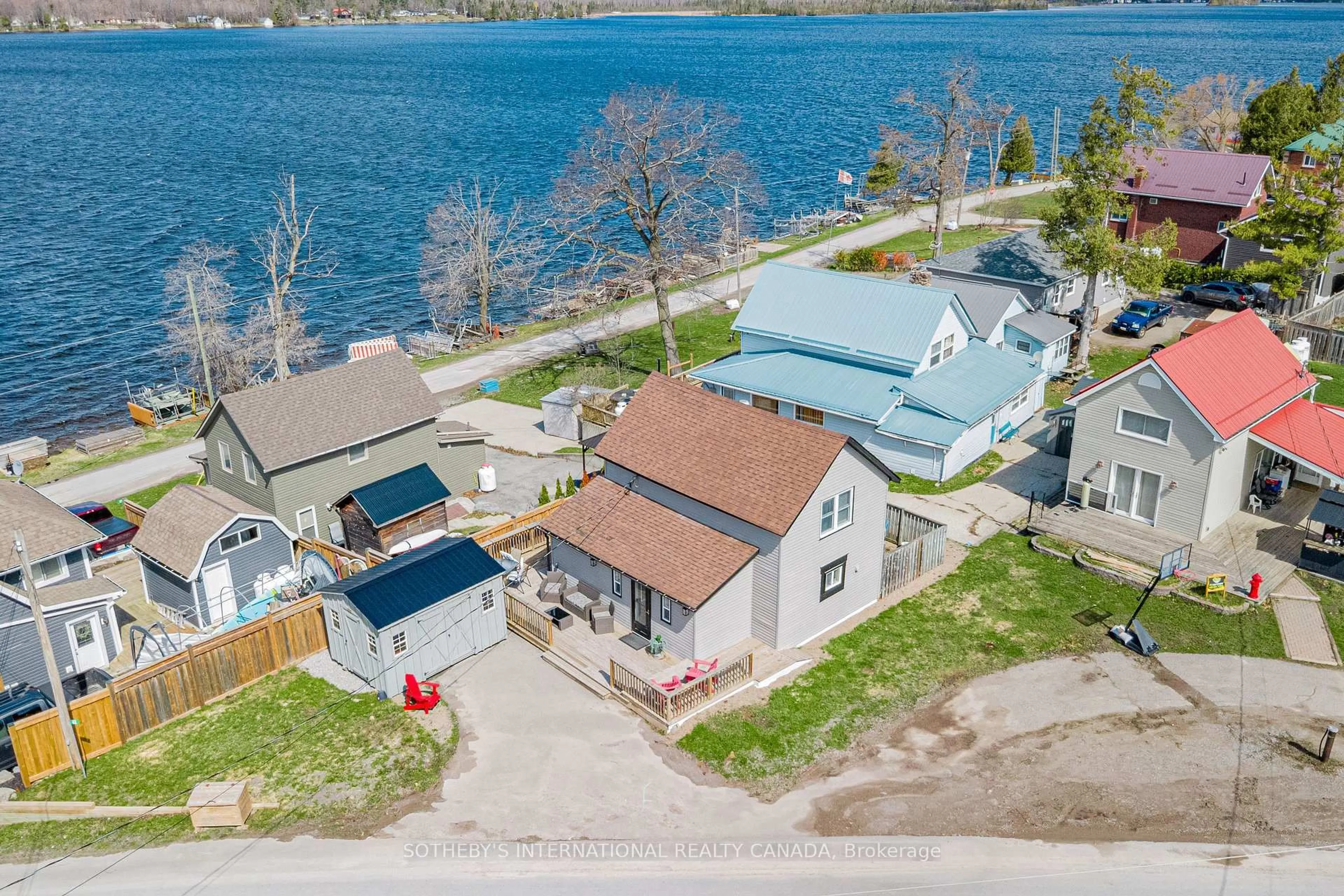 A pic from outside/outdoor area/front of a property/back of a property/a pic from drone, water/lake/river/ocean view for 42 Pavillion Rd, Kawartha Lakes Ontario K0M 1L0