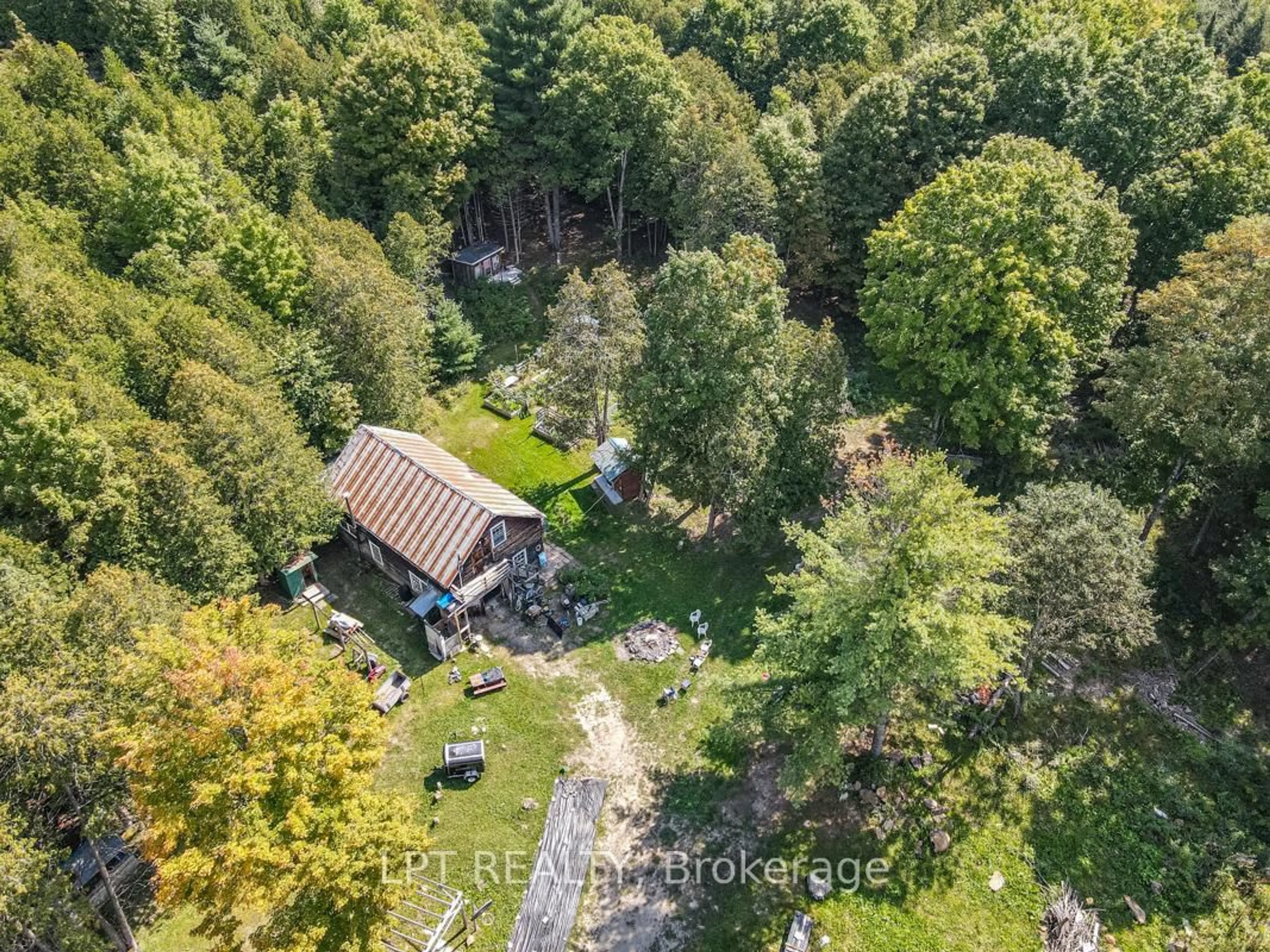 A pic from outside/outdoor area/front of a property/back of a property/a pic from drone, forest/trees view for 192 Gulf Rd, Limoges Ontario K0K 2M0