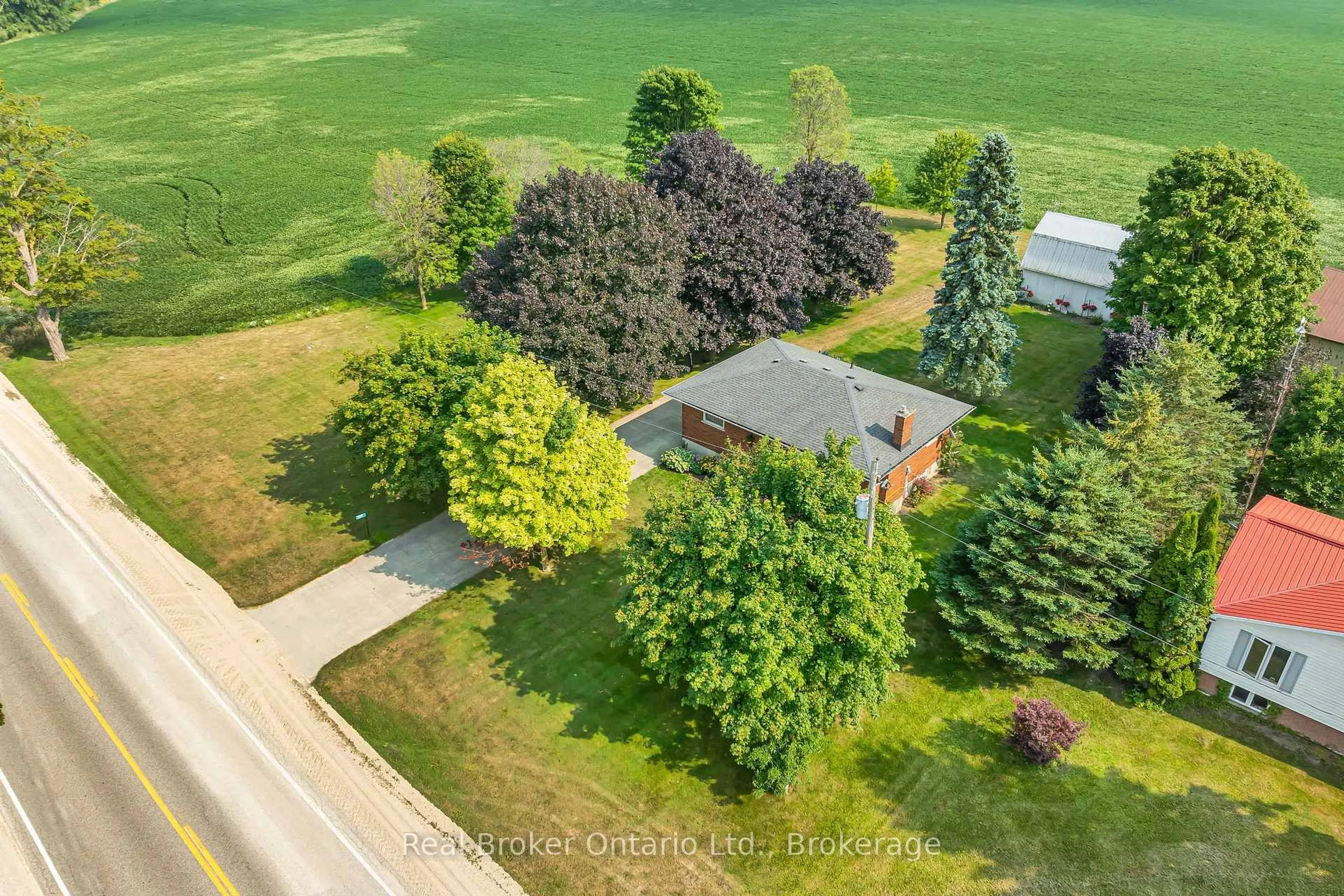 A pic from outside/outdoor area/front of a property/back of a property/a pic from drone, street for 5427 Perth Rd 178 Rd, North Perth Ontario N0G 2P0