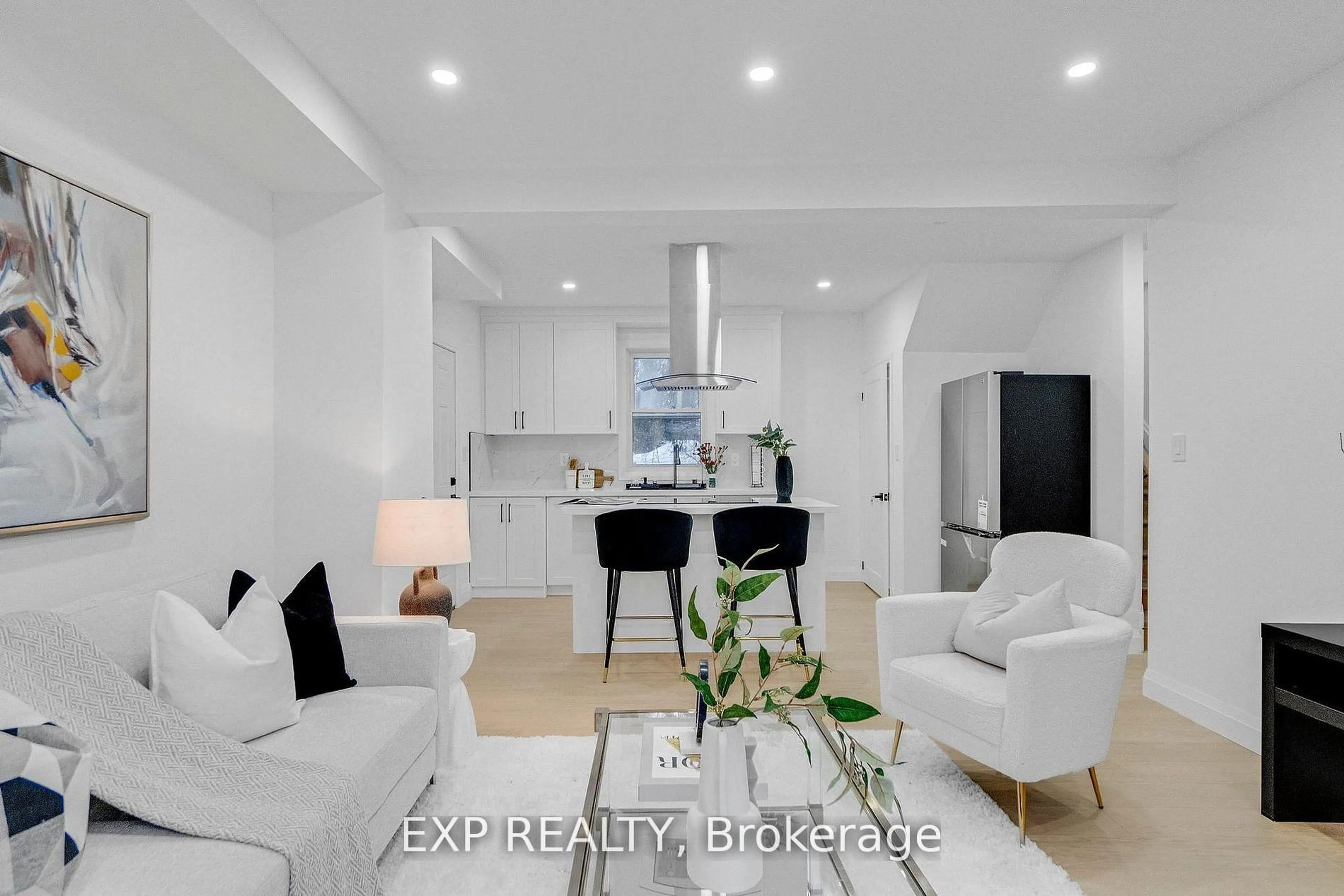 Living room with furniture, ceramic/tile floor for 64 Lancaster St, Kitchener Ontario N2H 1M6