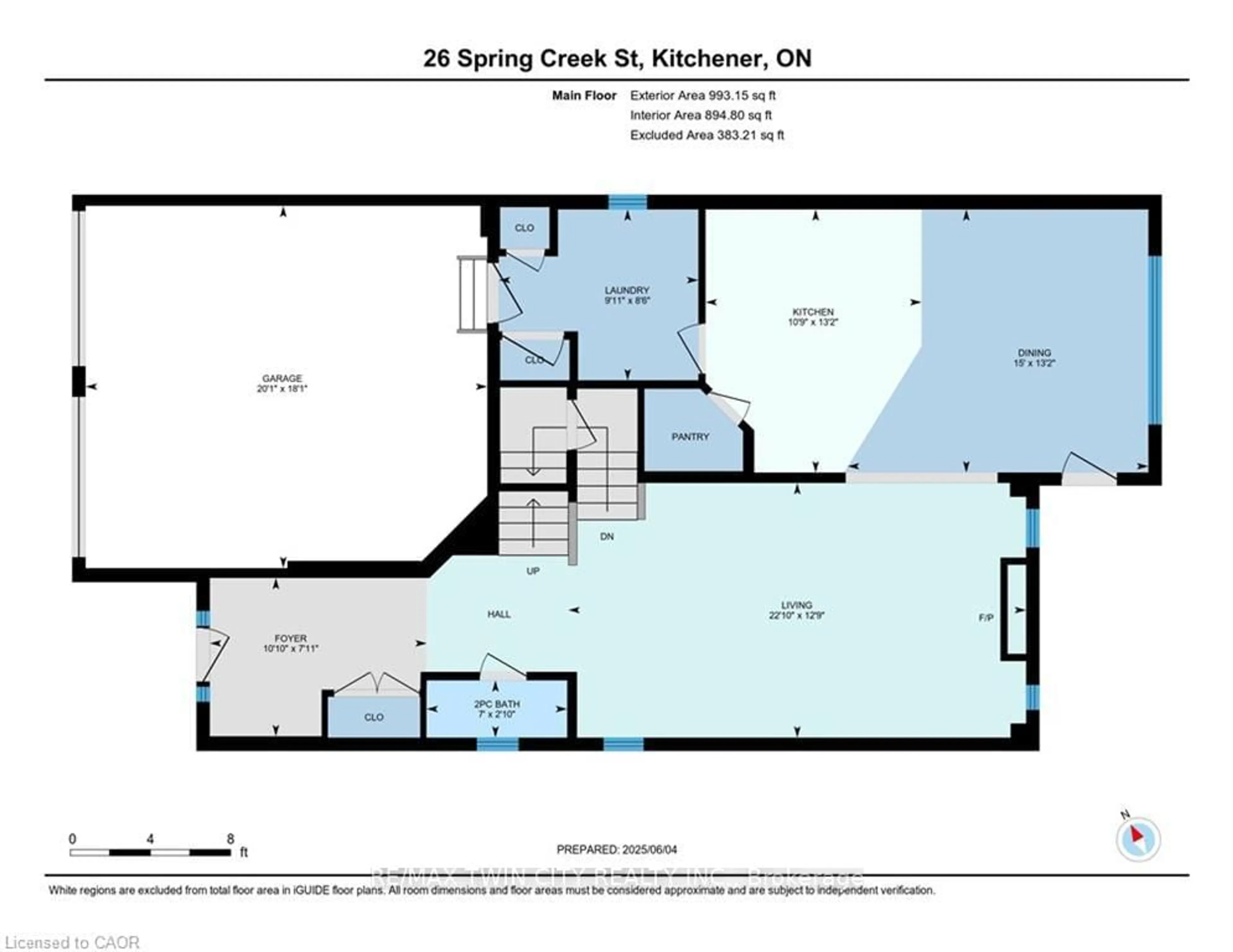 Floor plan for 26 SPRING CREEK St, Kitchener Ontario N2A 0G3