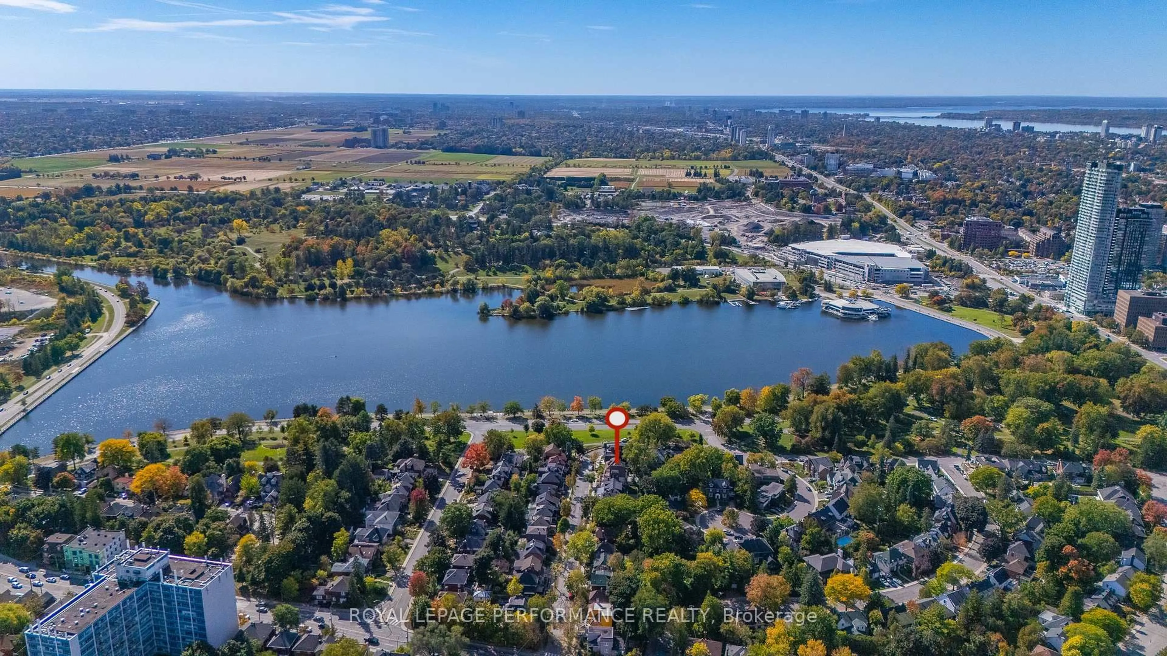 A pic from outside/outdoor area/front of a property/back of a property/a pic from drone, water/lake/river/ocean view for 45 Old Sunset Blvd, Ottawa Ontario K1S 3G8