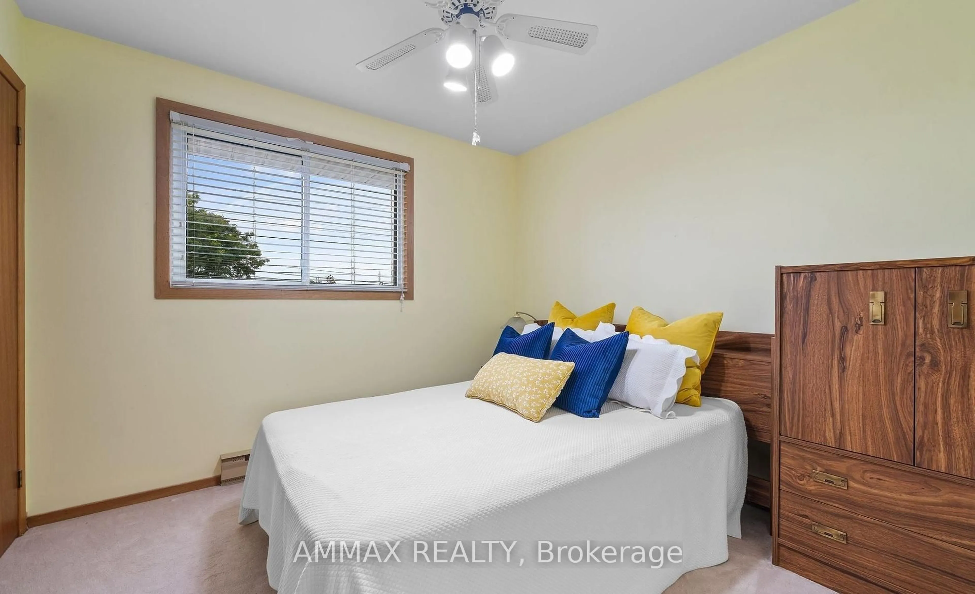 Bedroom with bed, wood/laminate floor for 36 Parkdale Dr, Belleville Ontario K8P 2P4