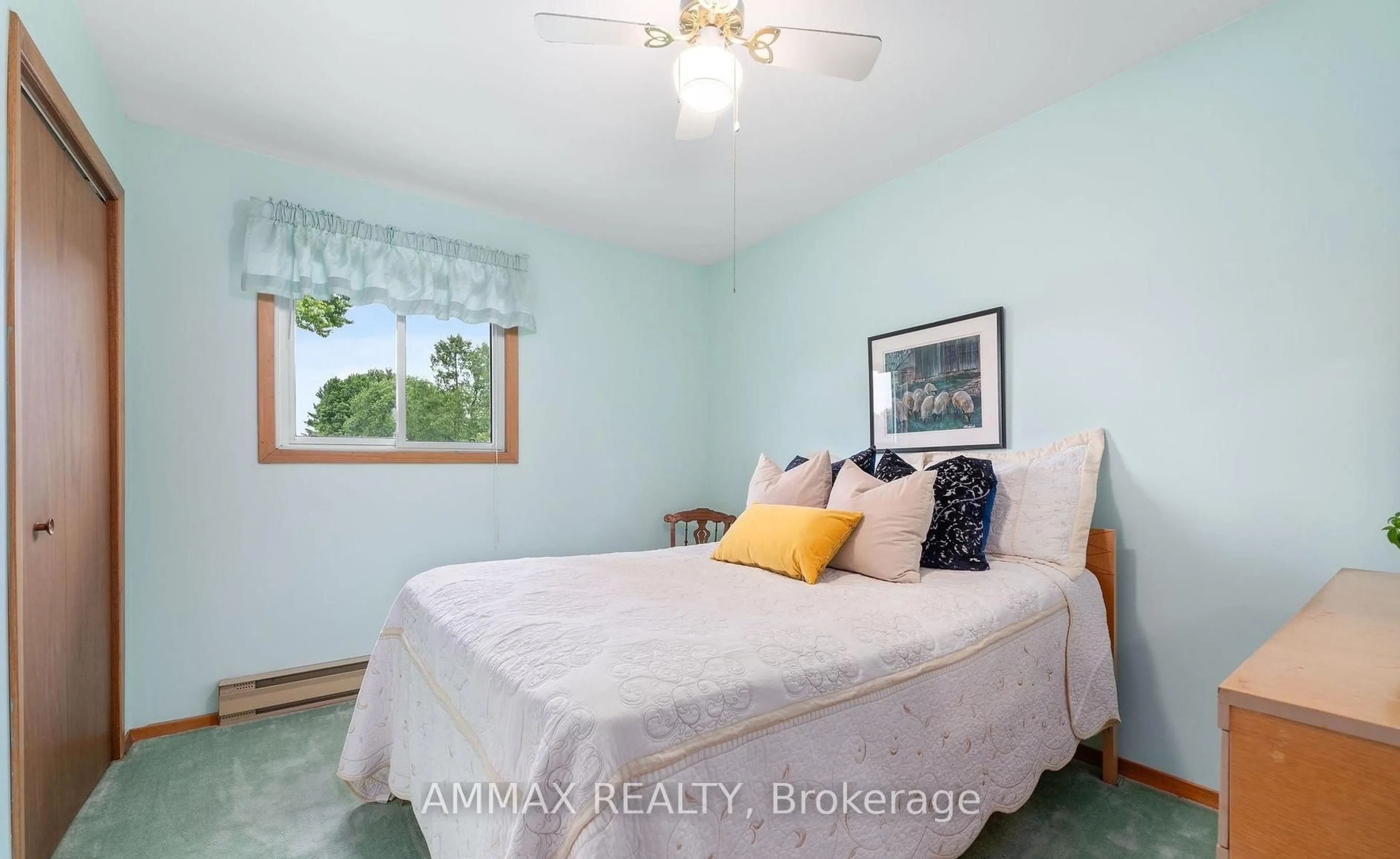 Bedroom with bed, wood/laminate floor for 36 Parkdale Dr, Belleville Ontario K8P 2P4