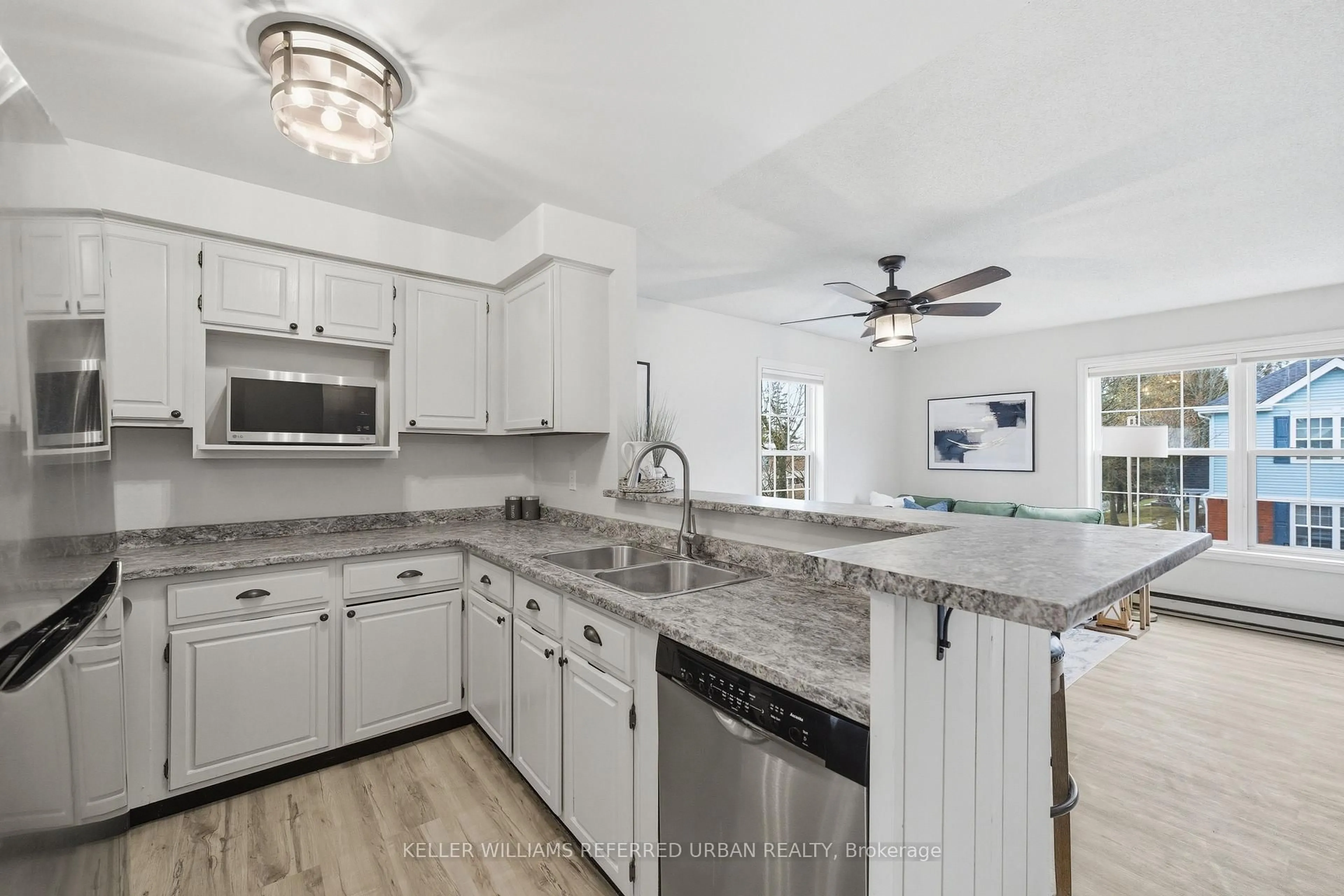 Open concept kitchen, ceramic/tile floor for 182 D'Arcy St #205D, Cobourg Ontario K9A 5J1