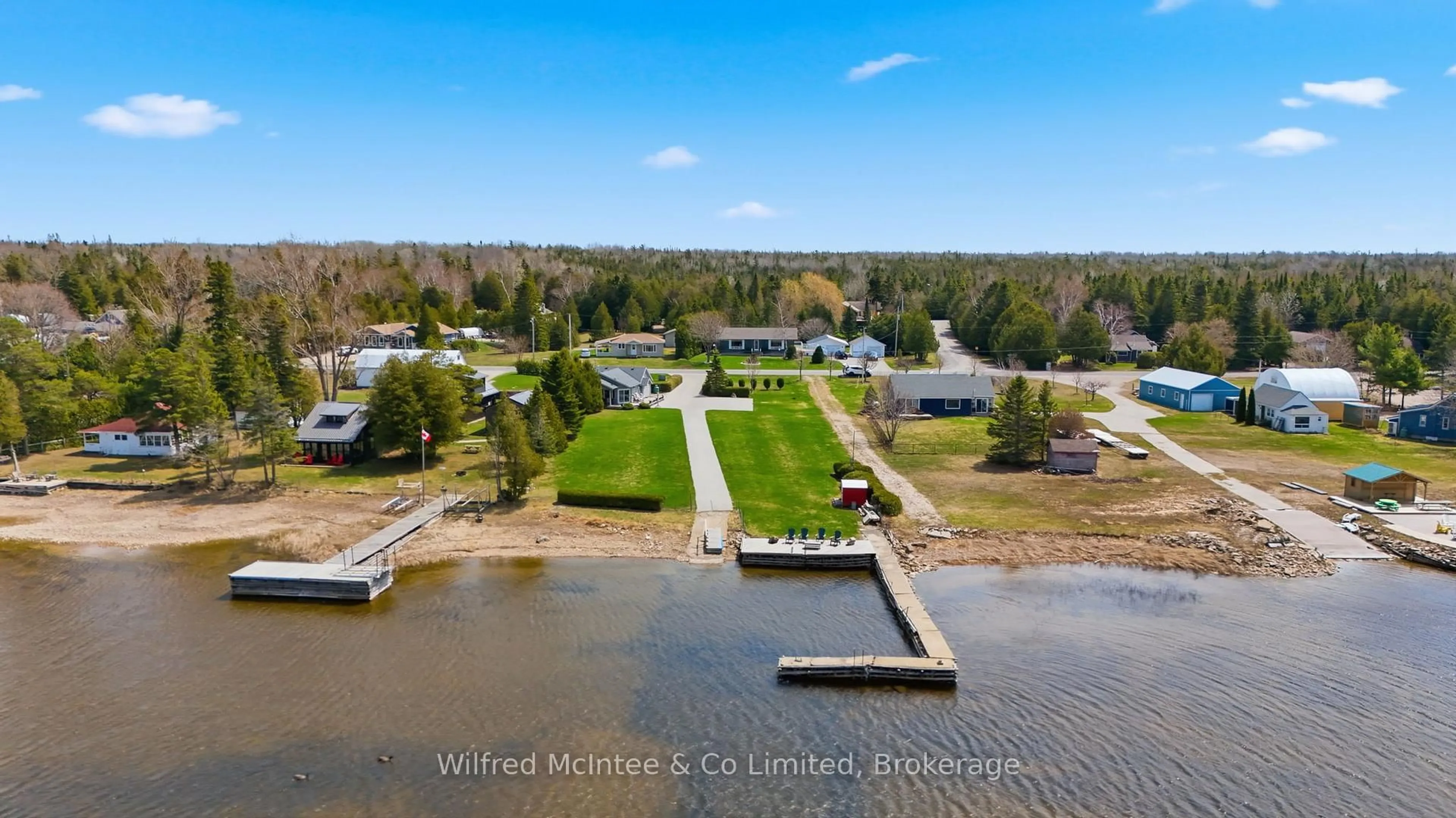 A pic from outside/outdoor area/front of a property/back of a property/a pic from drone, water/lake/river/ocean view for 834 Pike Bay Rd, Northern Bruce Peninsula Ontario N0H 2T0