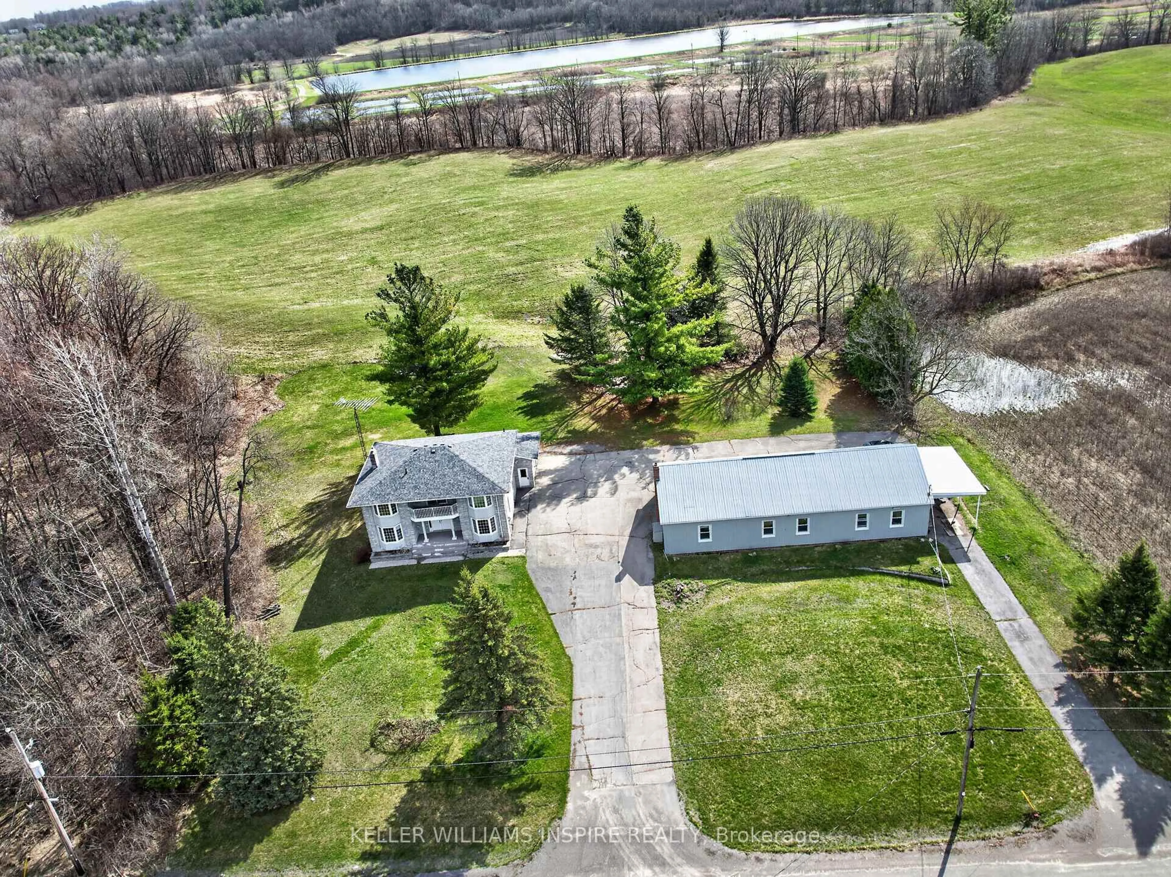 A pic from outside/outdoor area/front of a property/back of a property/a pic from drone, water/lake/river/ocean view for 1866 Frankford-Stirling Rd, Stirling Ontario K0K 3E0