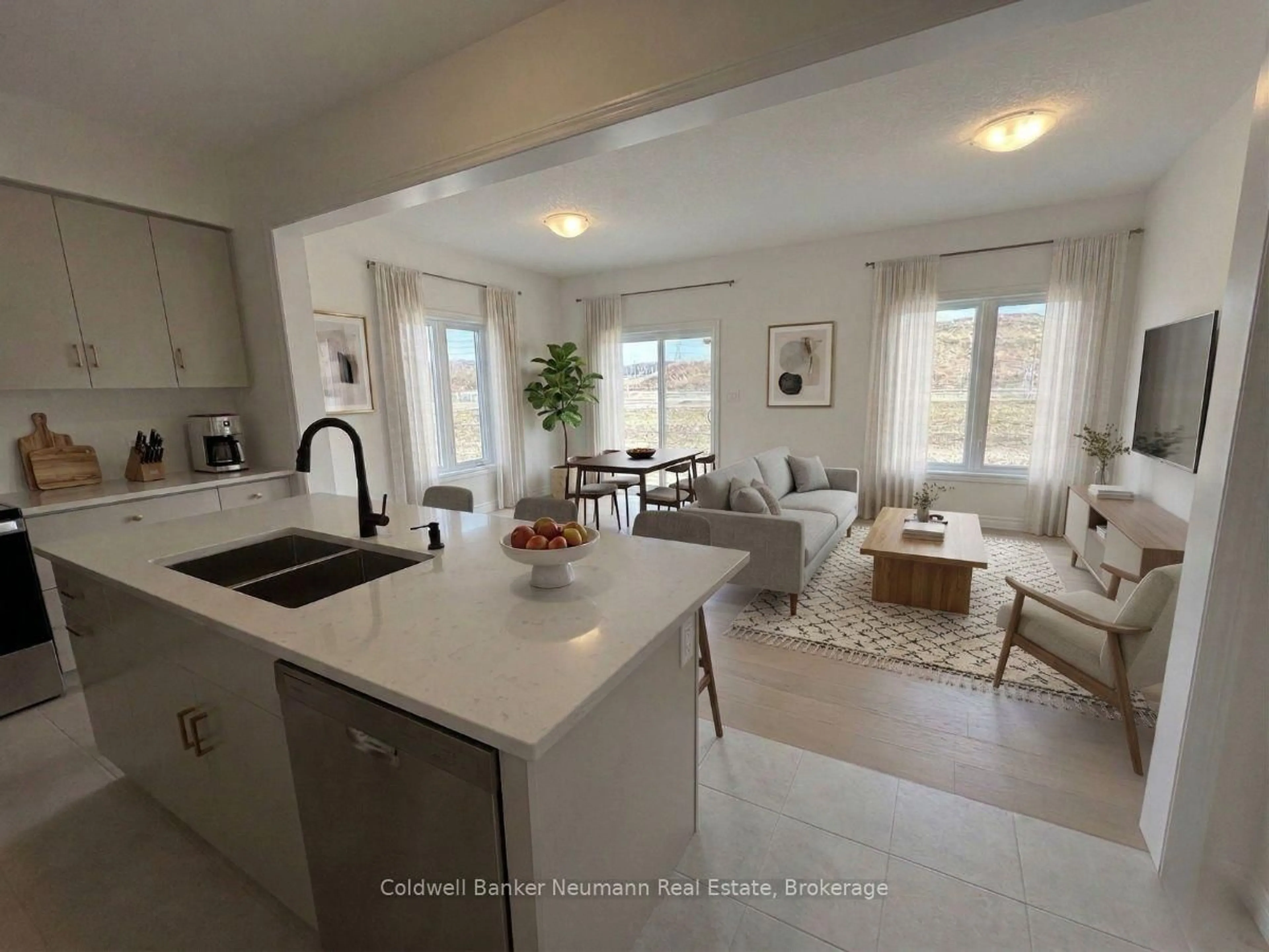 Open concept kitchen, ceramic/tile floor for 12 Cadence Common, Cambridge Ontario N3C 1A5